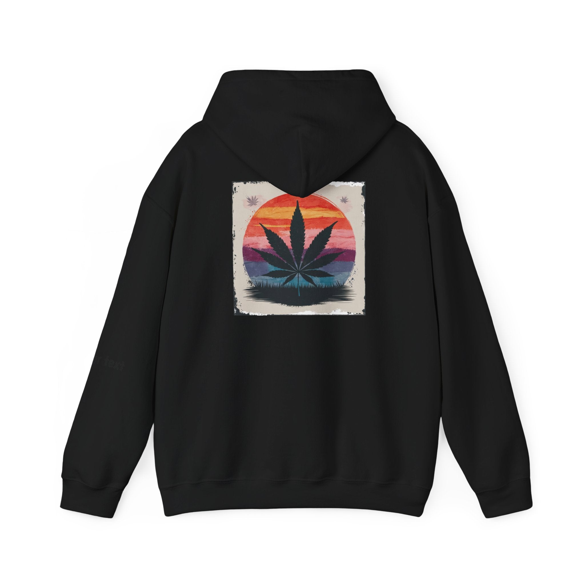 Sunset Leaf Graphic Hoodie, Unisex Sweatshirt for Nature Lovers, Cozy Wear for Festivals, Gifts for Friends, Streetwear Essential