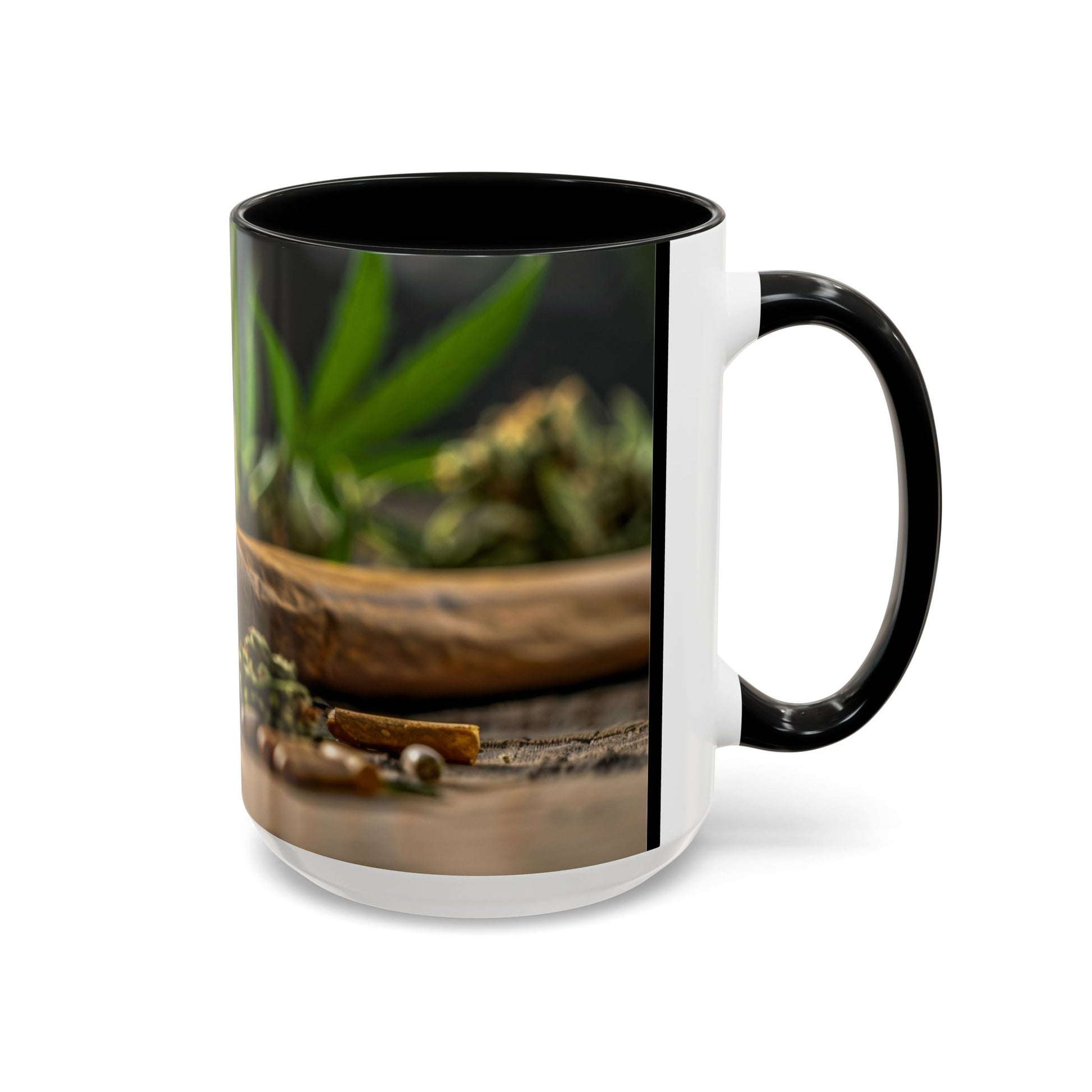 Aromatic Herb Accent Coffee Mug, Nature-Inspired Gift, Botanical Coffee Cup, Cozy Kitchen Decor, Perfect for Tea Lovers