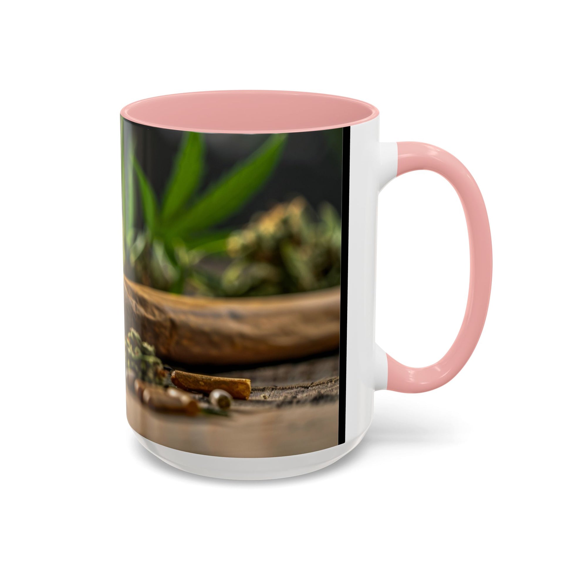 Aromatic Herb Accent Coffee Mug, Nature-Inspired Gift, Botanical Coffee Cup, Cozy Kitchen Decor, Perfect for Tea Lovers