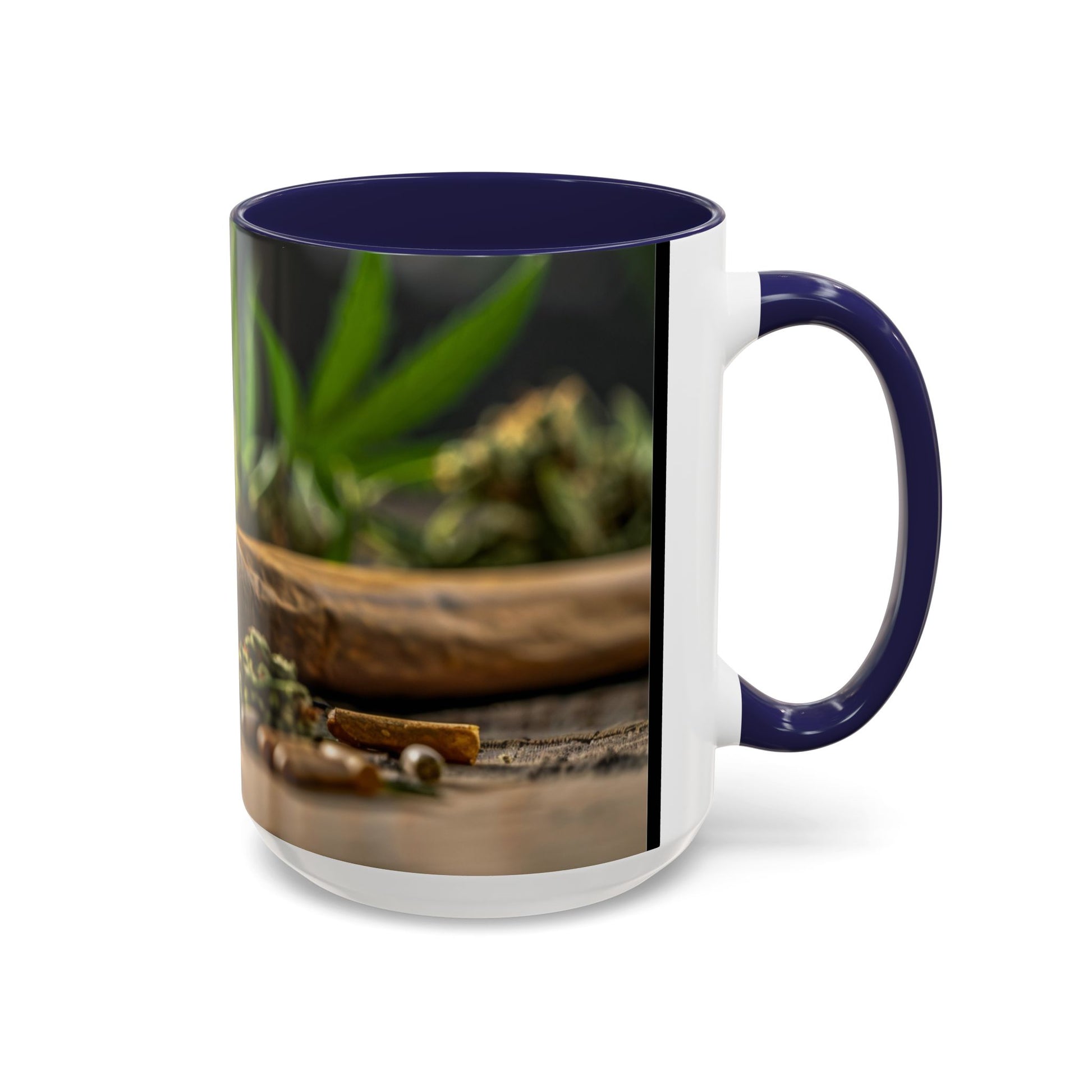 Aromatic Herb Accent Coffee Mug, Nature-Inspired Gift, Botanical Coffee Cup, Cozy Kitchen Decor, Perfect for Tea Lovers