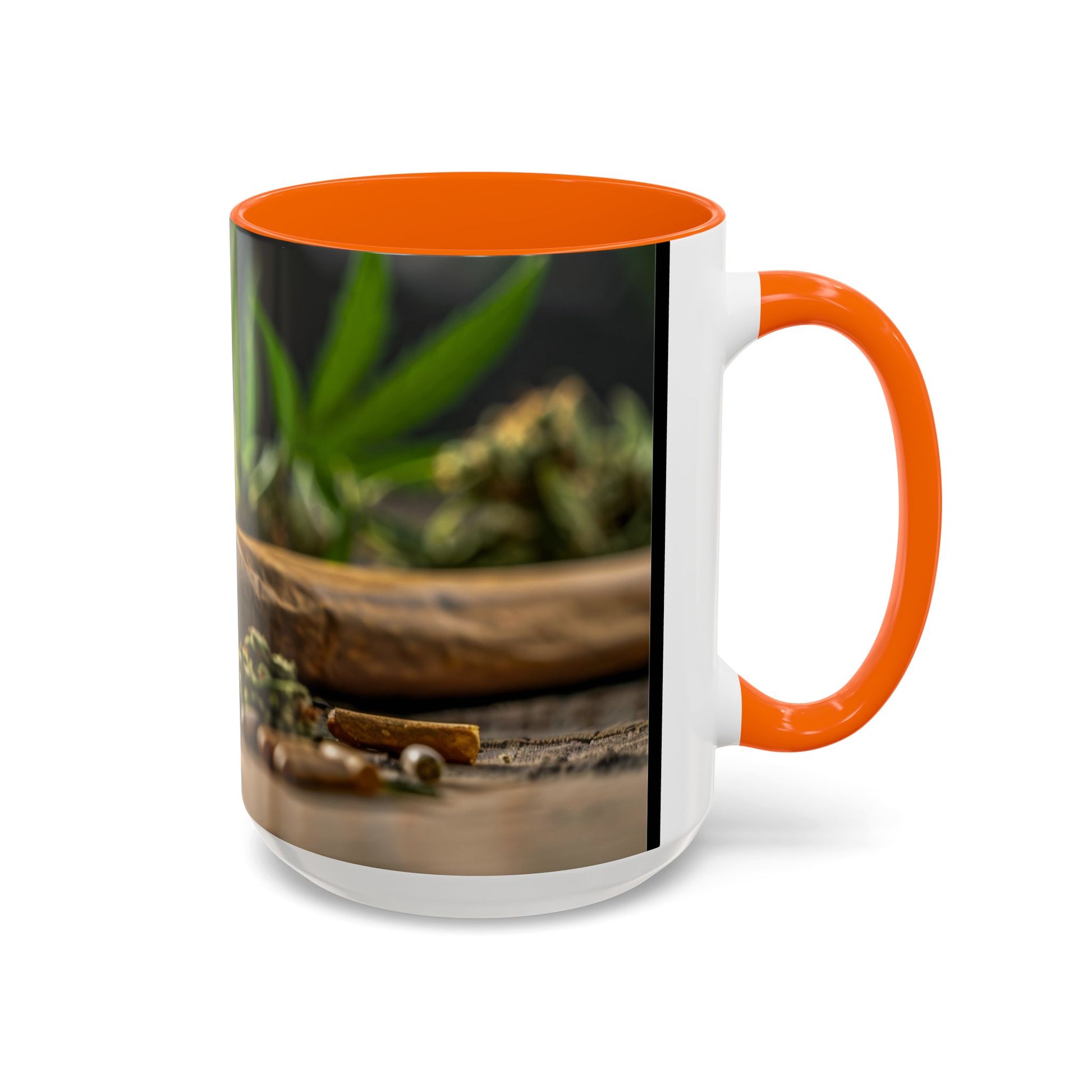 Aromatic Herb Accent Coffee Mug, Nature-Inspired Gift, Botanical Coffee Cup, Cozy Kitchen Decor, Perfect for Tea Lovers