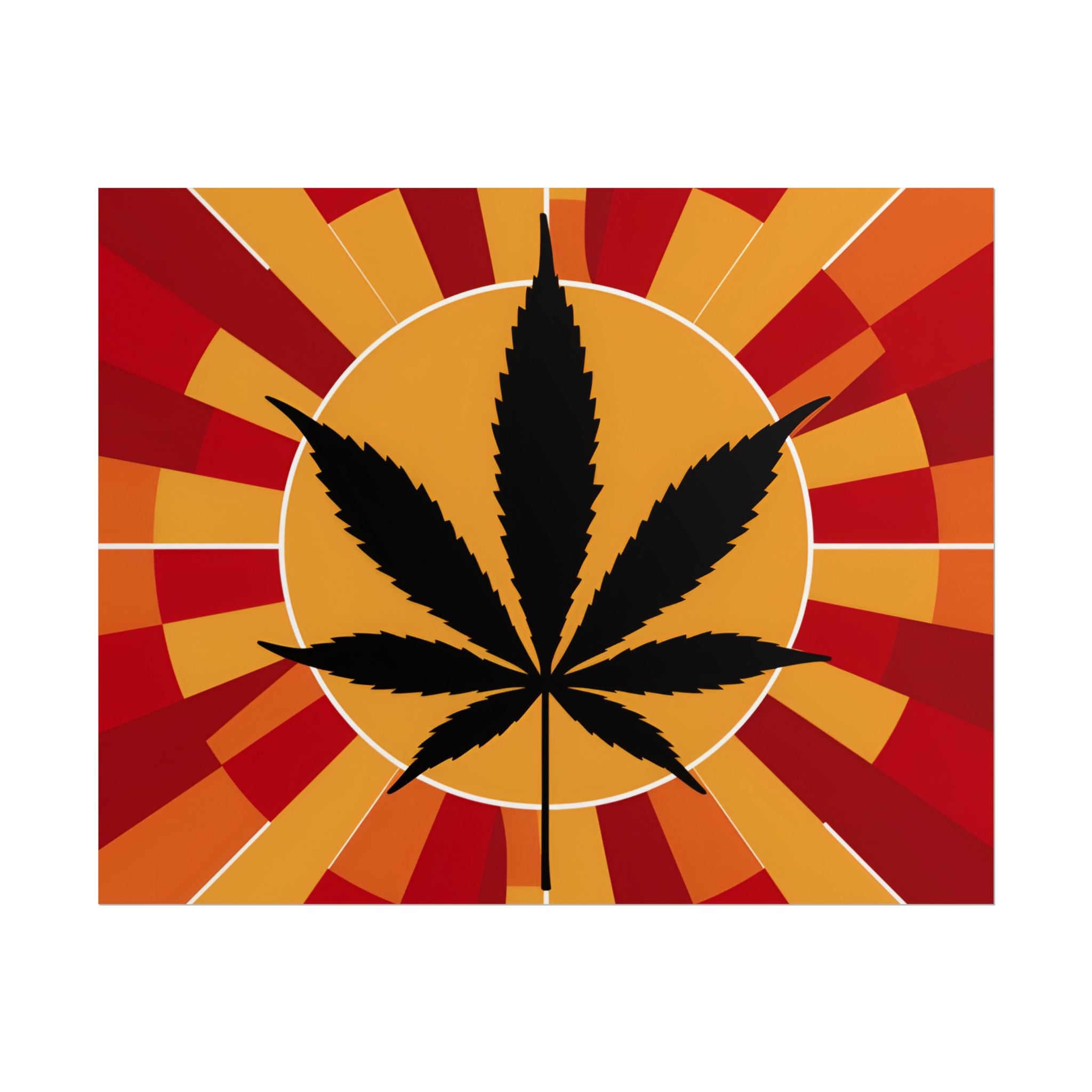 Vibrant Cannabis Art Print, Bold Wall Decor, Retro Aesthetic, Perfect for Home, Gift for Stoners!