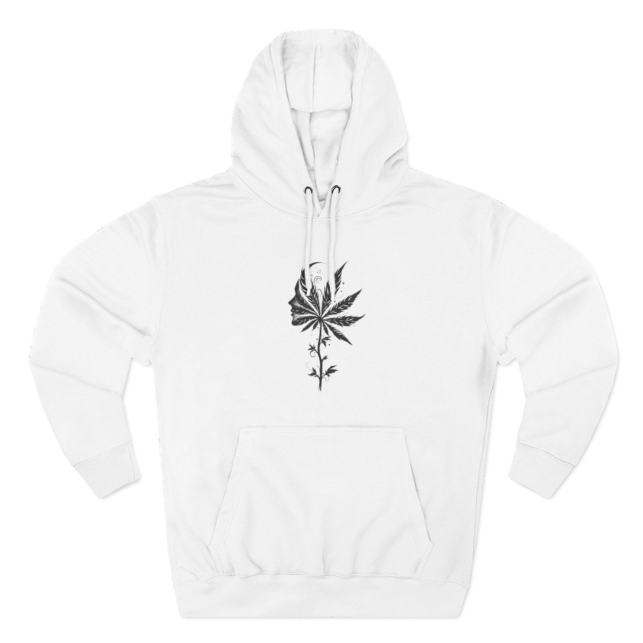 Chic Weed Leaf Fleece Hoodie, Cozy Urban Hoodie, Casual Sweatshirt, Perfect for Gatherings, Nature Lovers Gift, Fall Fashion