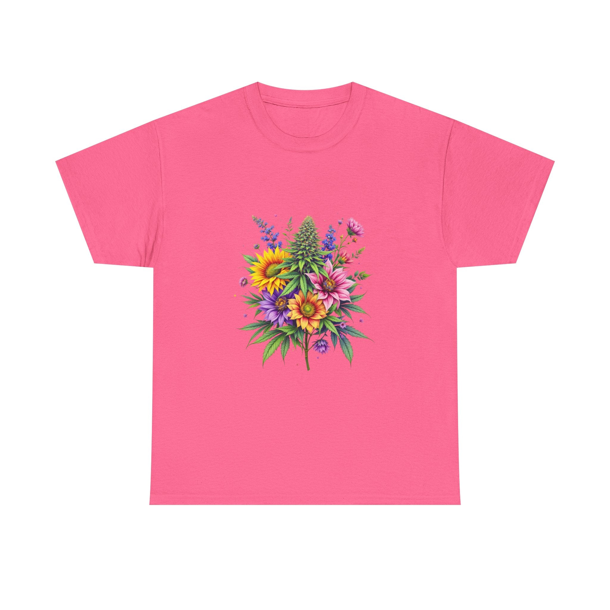 Floral Unisex Heavy Cotton Tee, Gift for Her, Casual Wear, Summer Fashion, Vibrant Design, Nature Lover