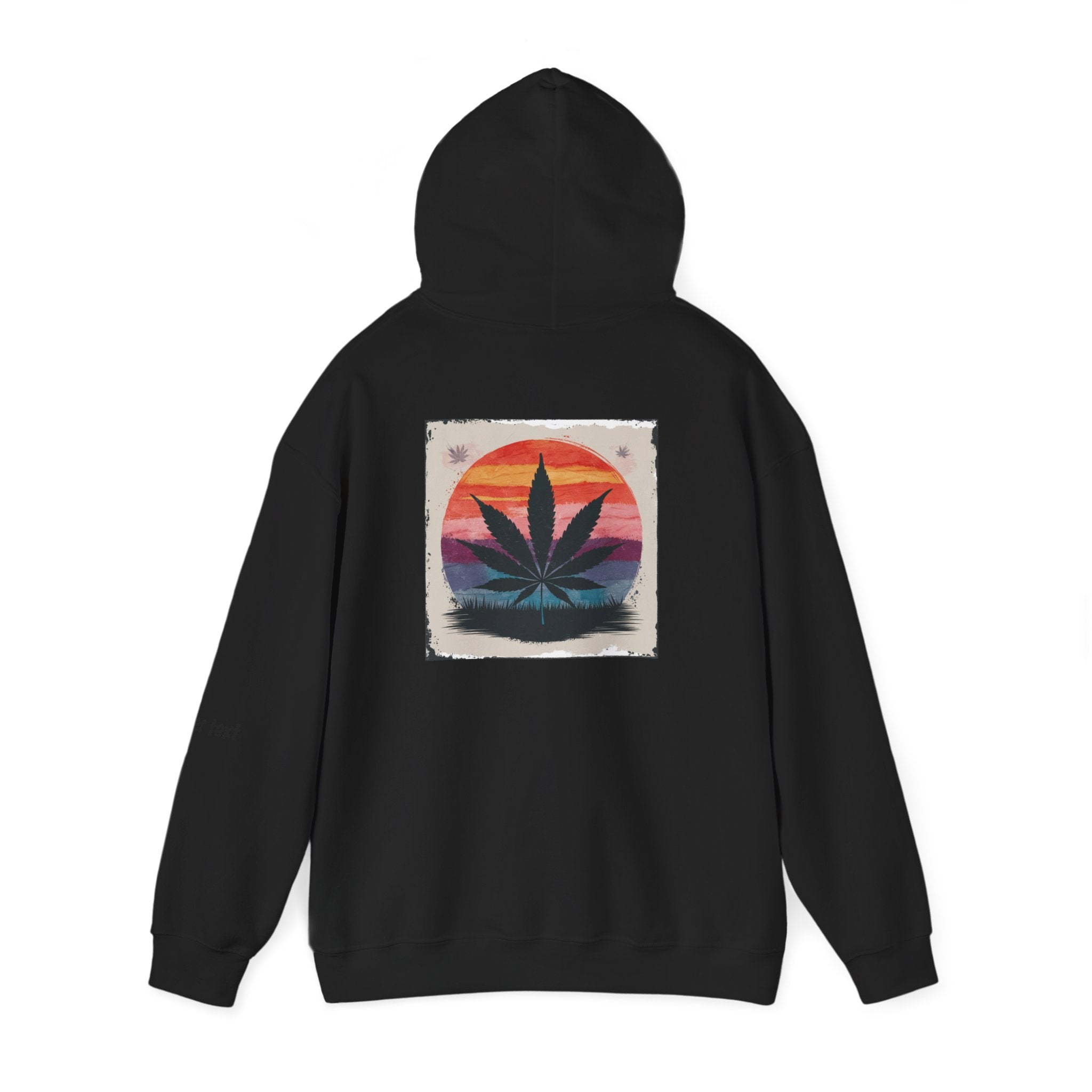 Sunset Leaf Graphic Hoodie, Unisex Sweatshirt for Nature Lovers, Cozy Wear for Festivals, Gifts for Friends, Streetwear Essential