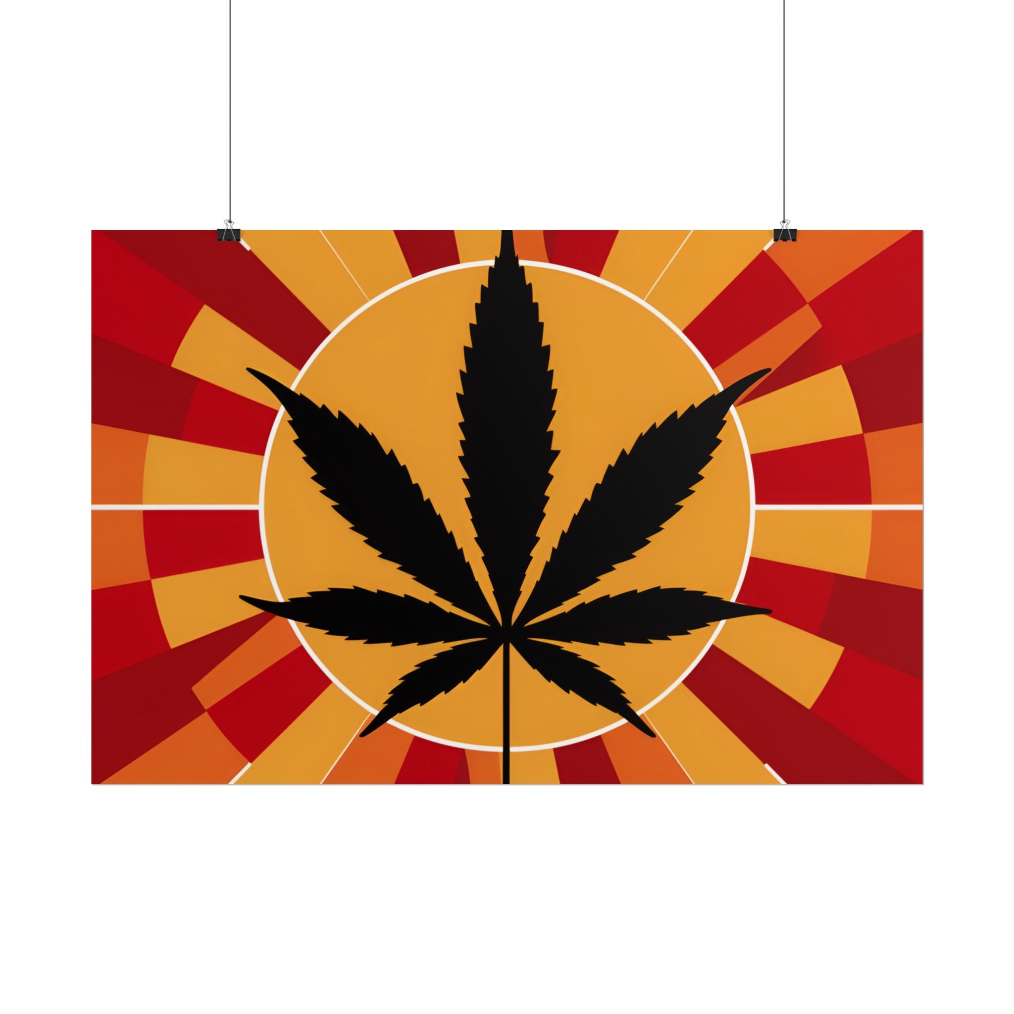 Vibrant Cannabis Art Print, Bold Wall Decor, Retro Aesthetic, Perfect for Home, Gift for Stoners!