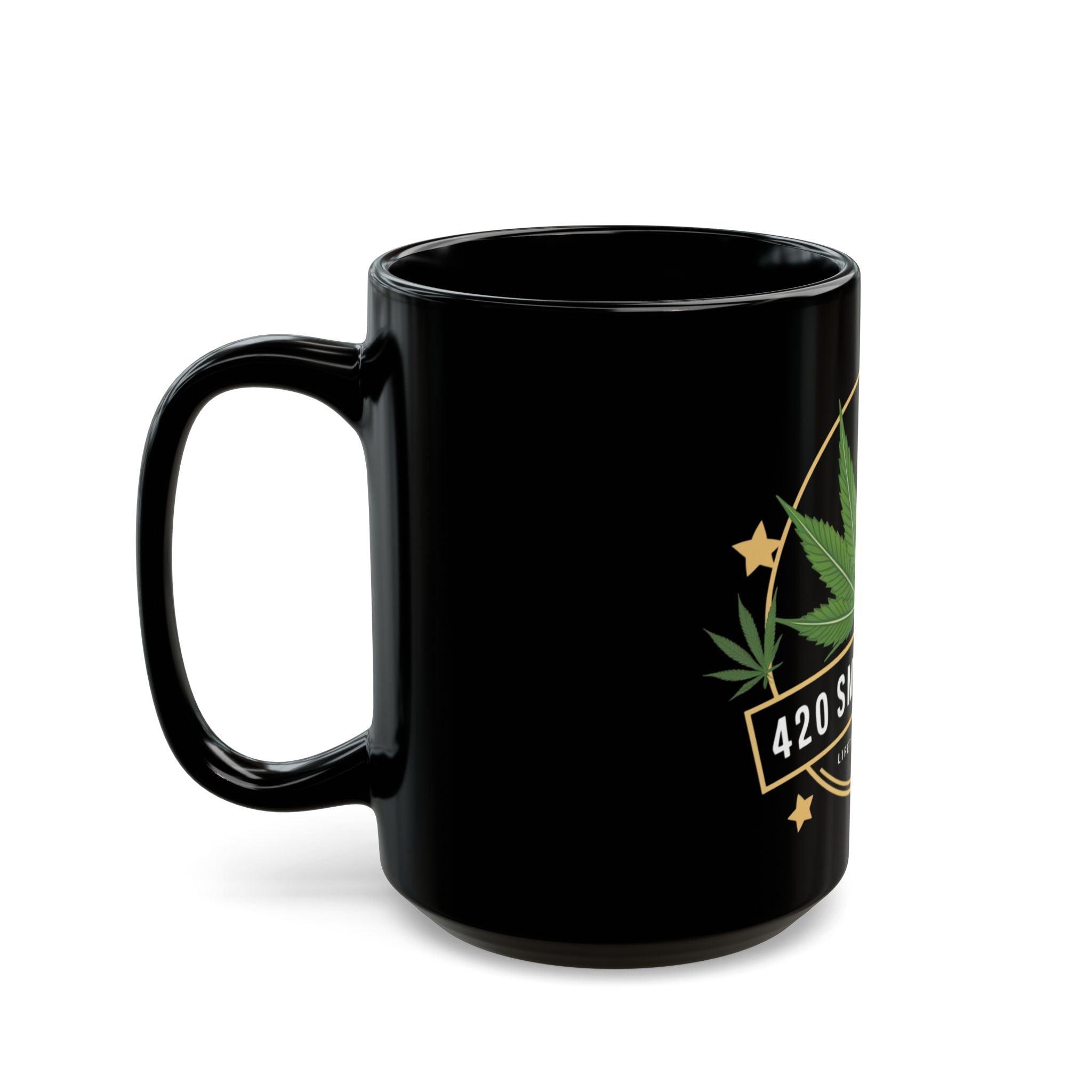 420 Smoke Club Black Mug - Perfect for Cannabis Lovers, Gift for Stoner Friends, Coffee, Tea, Alcohol, Lifetime Member Mug