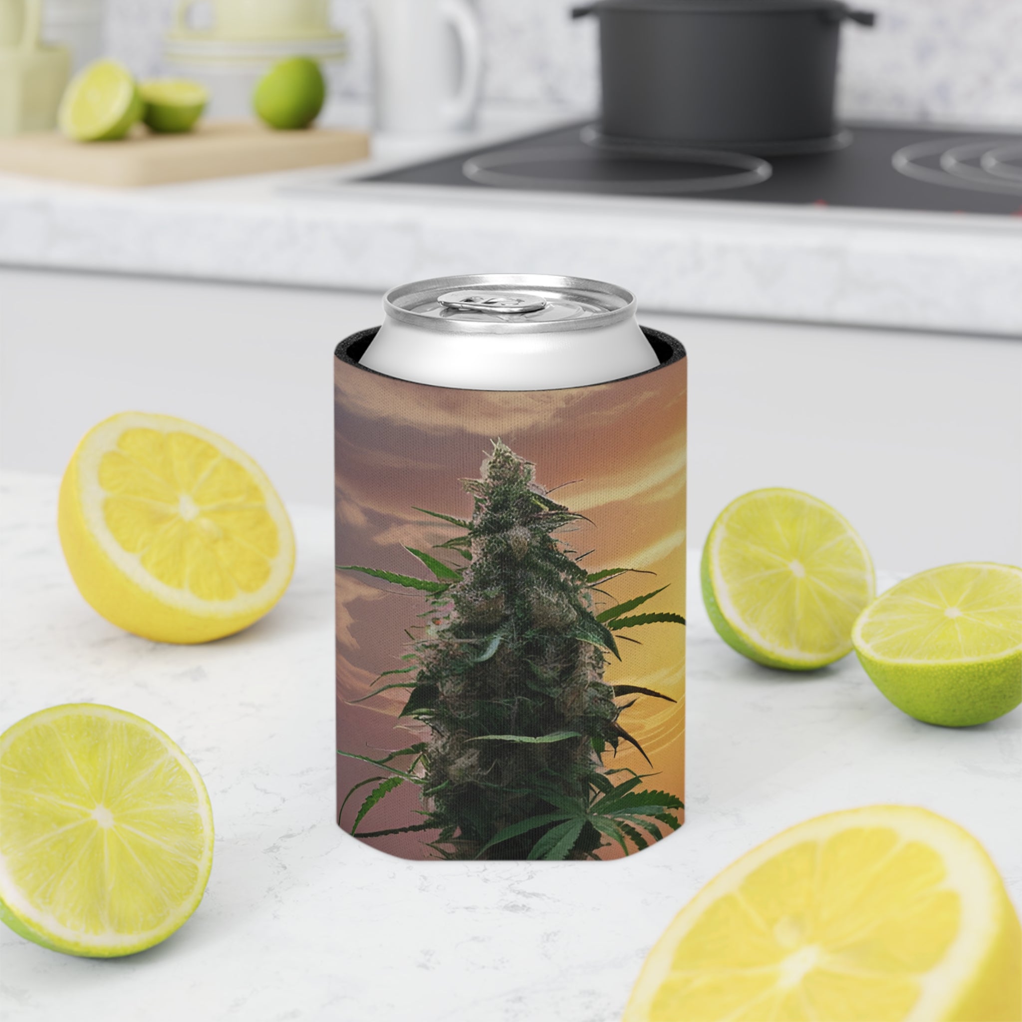 Cannabis-Themed Can Cooler for Parties, Outdoor Events, Summer BBQ, Gifts for Friends, Eco-Friendly Drink Holder
