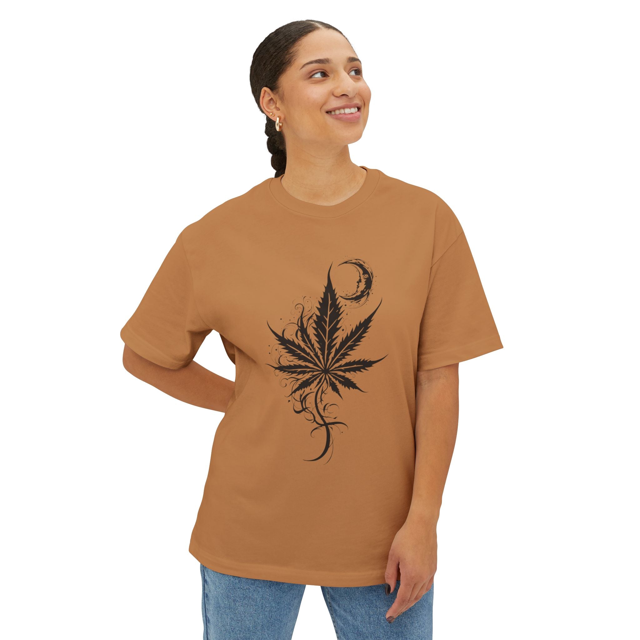 Chill Vibes Oversized Tee | Cannabis Leaf Graphic T-Shirt, Relaxed Fit, Unisex, Perfect for Festivals, Casual Wear, 420 Celebrations