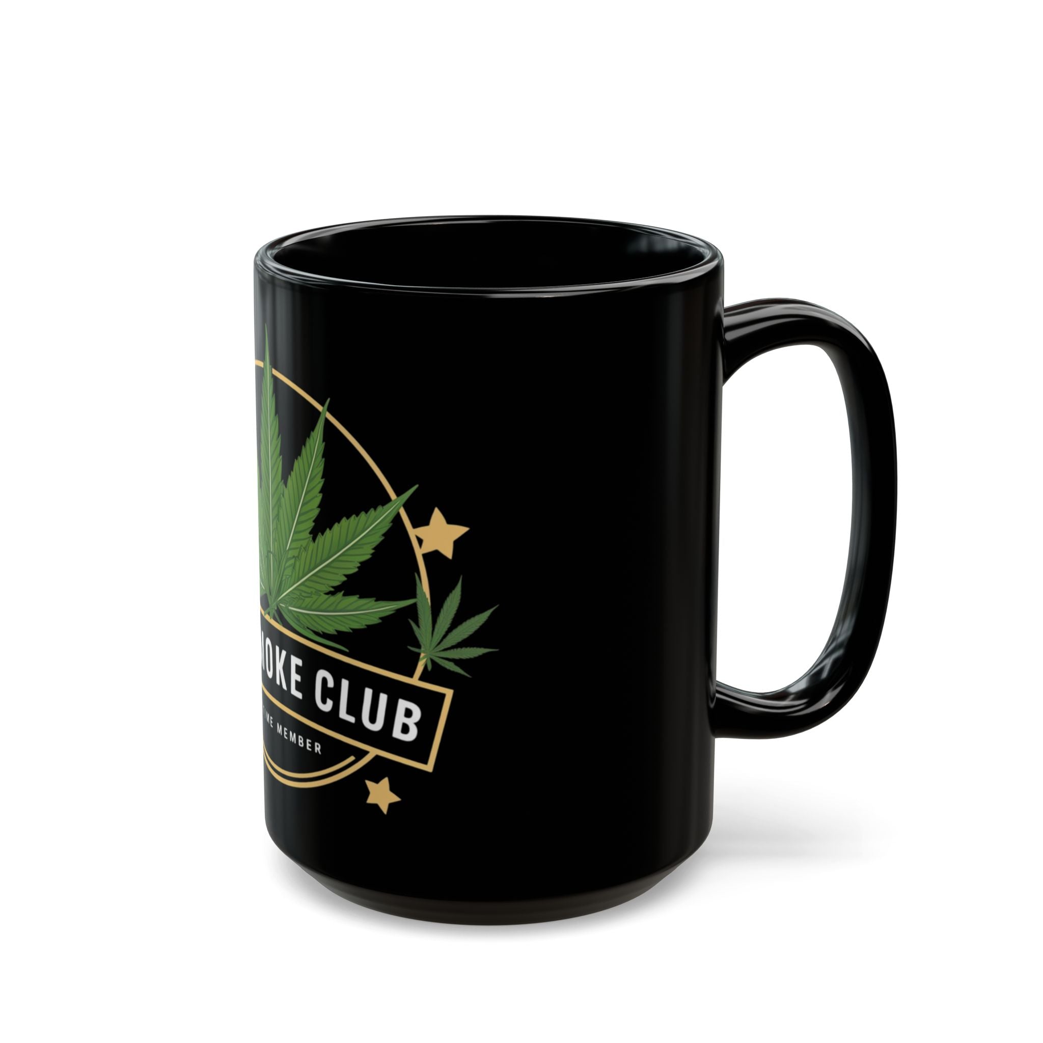420 Smoke Club Black Mug - Perfect for Cannabis Lovers, Gift for Stoner Friends, Coffee, Tea, Alcohol, Lifetime Member Mug