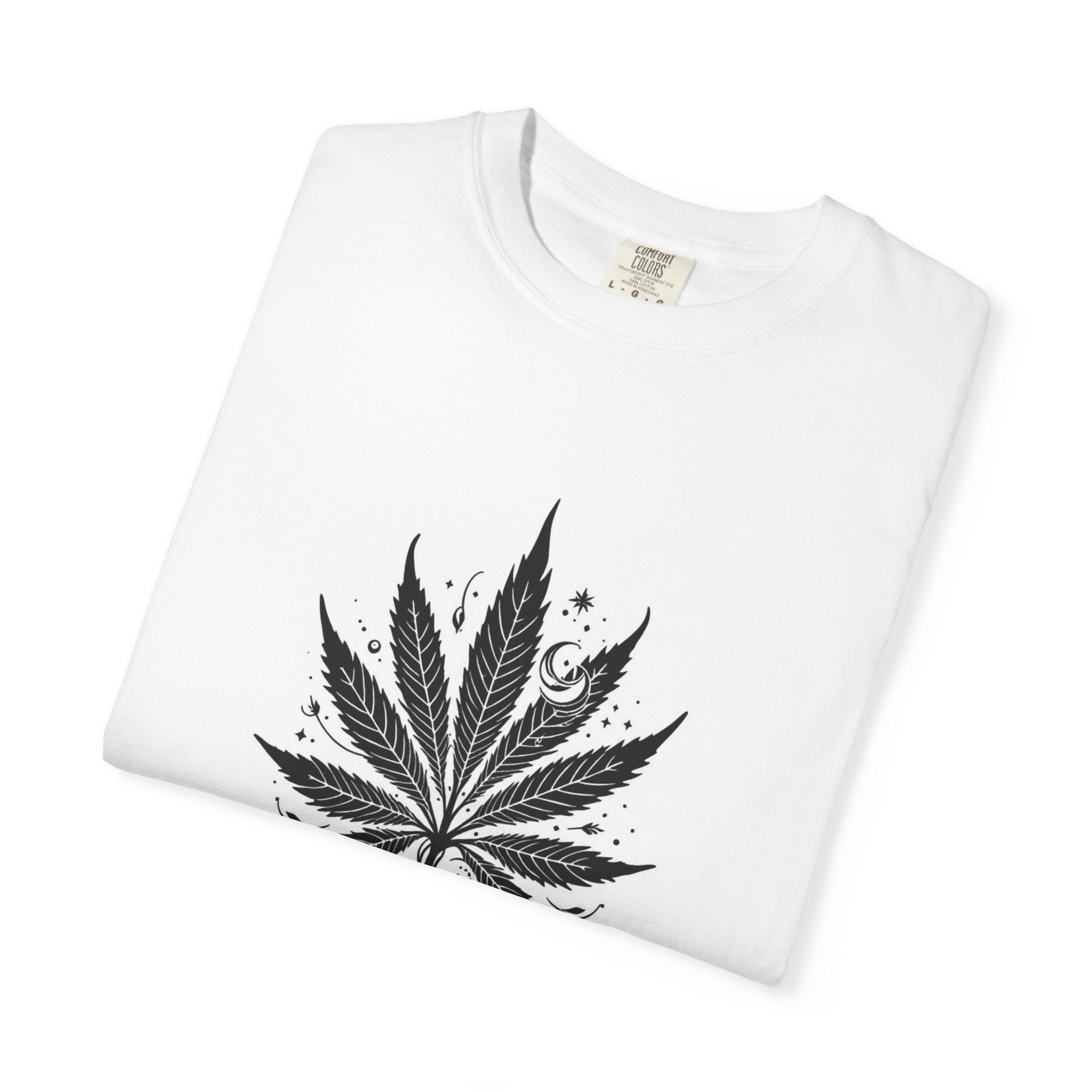 Bohemian Leaf T-Shirt - Unisex Garment-Dyed Tee, Eco-Friendly Fashion, Yoga Attire, Gift for Nature Lovers, Festival Wear