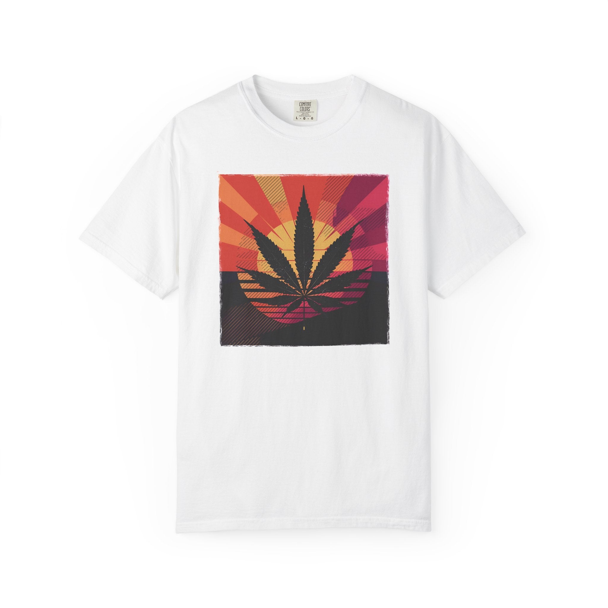 Sunset Cannabis Unisex T-Shirt, Cool Summer Tee, Gift for 420 Enthusiasts, Relaxed Fit, Casual Wear, Festival Outfit