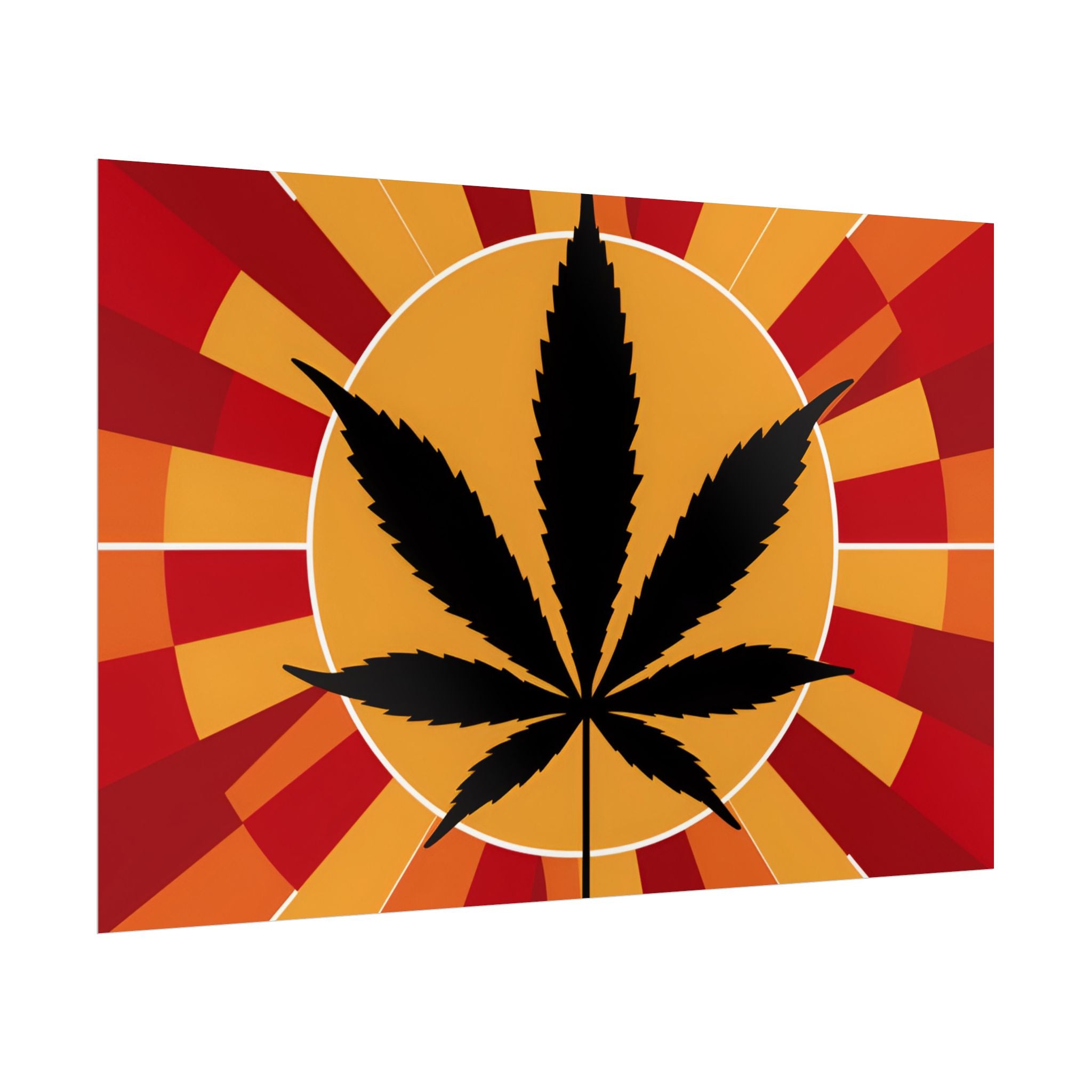 Vibrant Cannabis Art Print, Bold Wall Decor, Retro Aesthetic, Perfect for Home, Gift for Stoners!