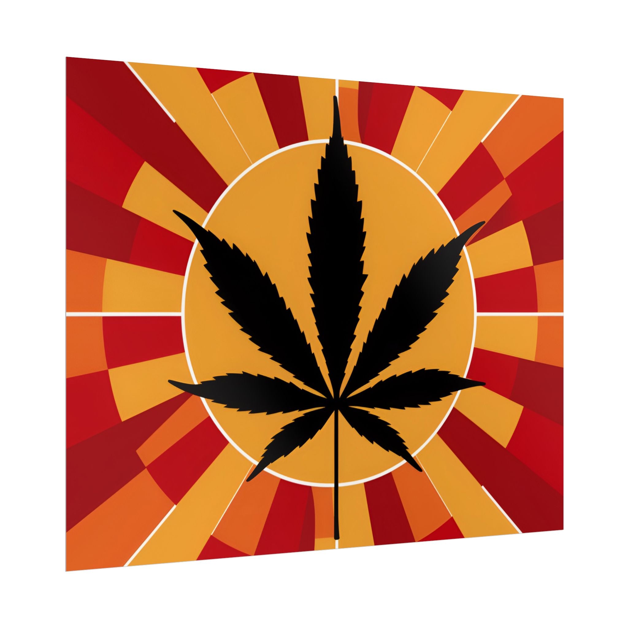 Vibrant Cannabis Art Print, Bold Wall Decor, Retro Aesthetic, Perfect for Home, Gift for Stoners!