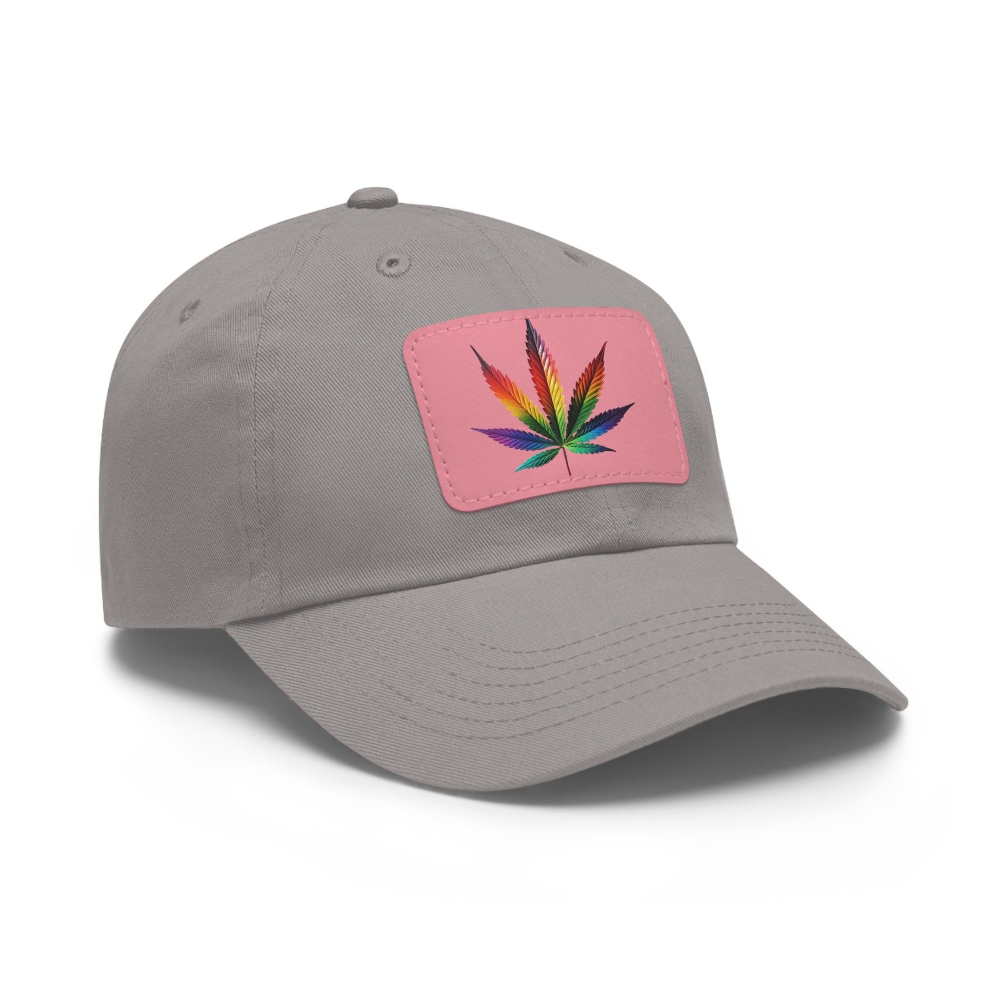 Colorful Leaf Dad Hat with Leather Patch, Trendy Cap for Dads, Casual Outdoor Hat, Birthday Gift for Him, Adjustable Summer Hat