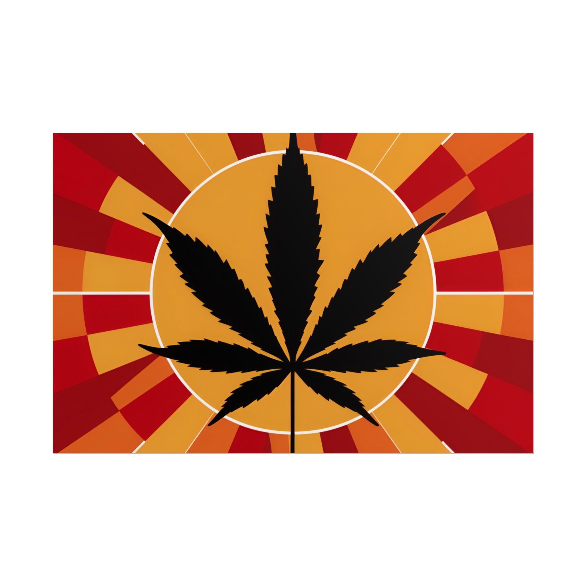 Vibrant Cannabis Art Print, Bold Wall Decor, Retro Aesthetic, Perfect for Home, Gift for Stoners!