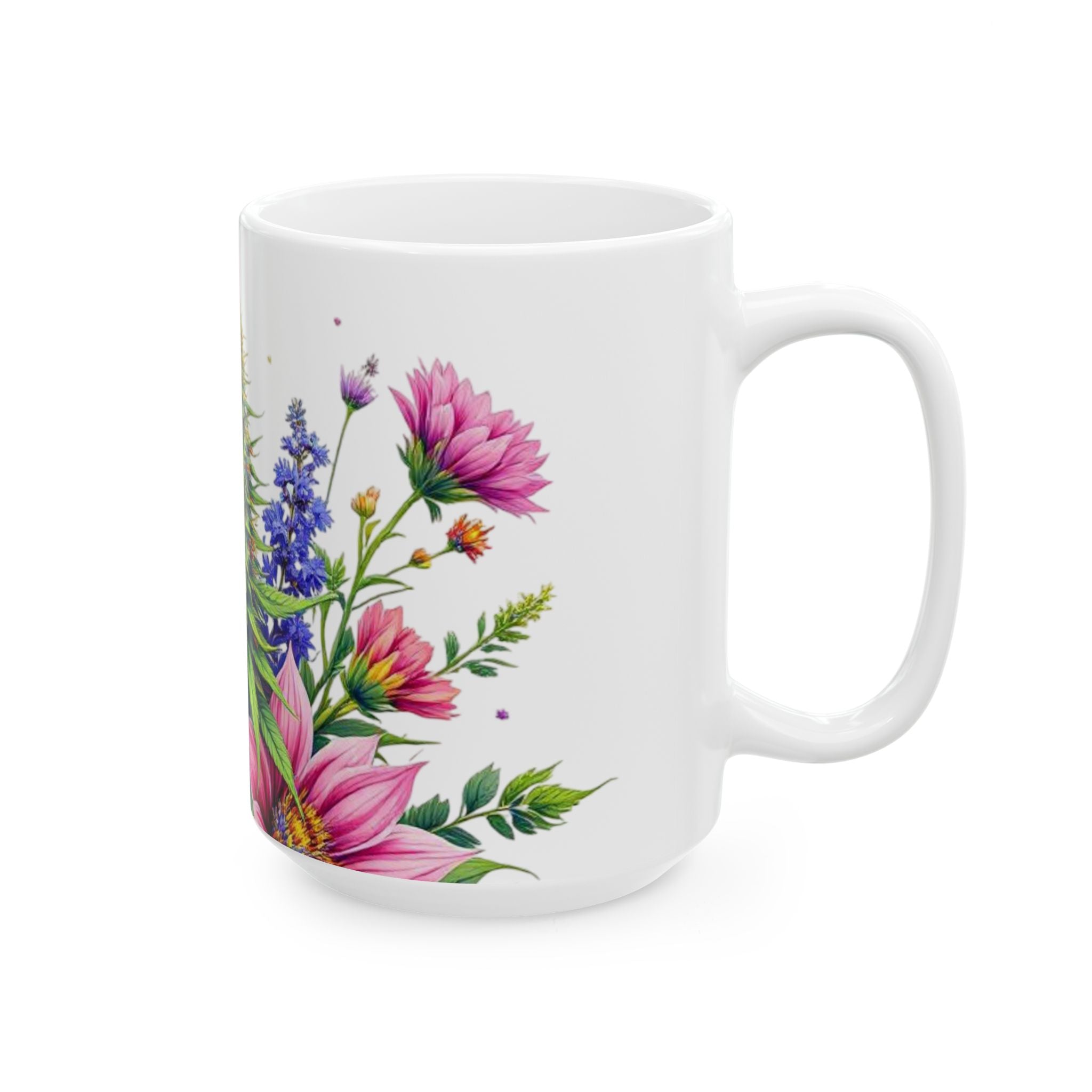 Vibrant Floral Ceramic Mug, Perfect Gift for Garden Lovers, Nature Enthusiasts, Mother's Day, Birthday, Home Decor