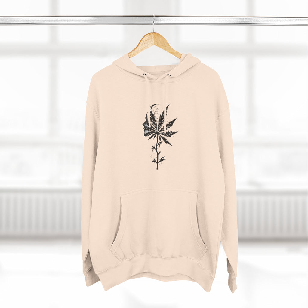 Chic Weed Leaf Fleece Hoodie, Cozy Urban Hoodie, Casual Sweatshirt, Perfect for Gatherings, Nature Lovers Gift, Fall Fashion
