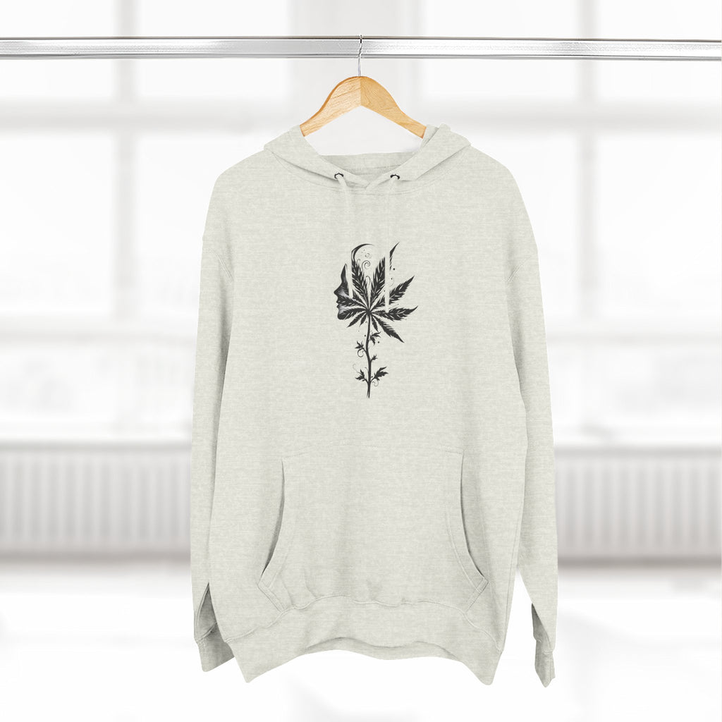 Chic Weed Leaf Fleece Hoodie, Cozy Urban Hoodie, Casual Sweatshirt, Perfect for Gatherings, Nature Lovers Gift, Fall Fashion