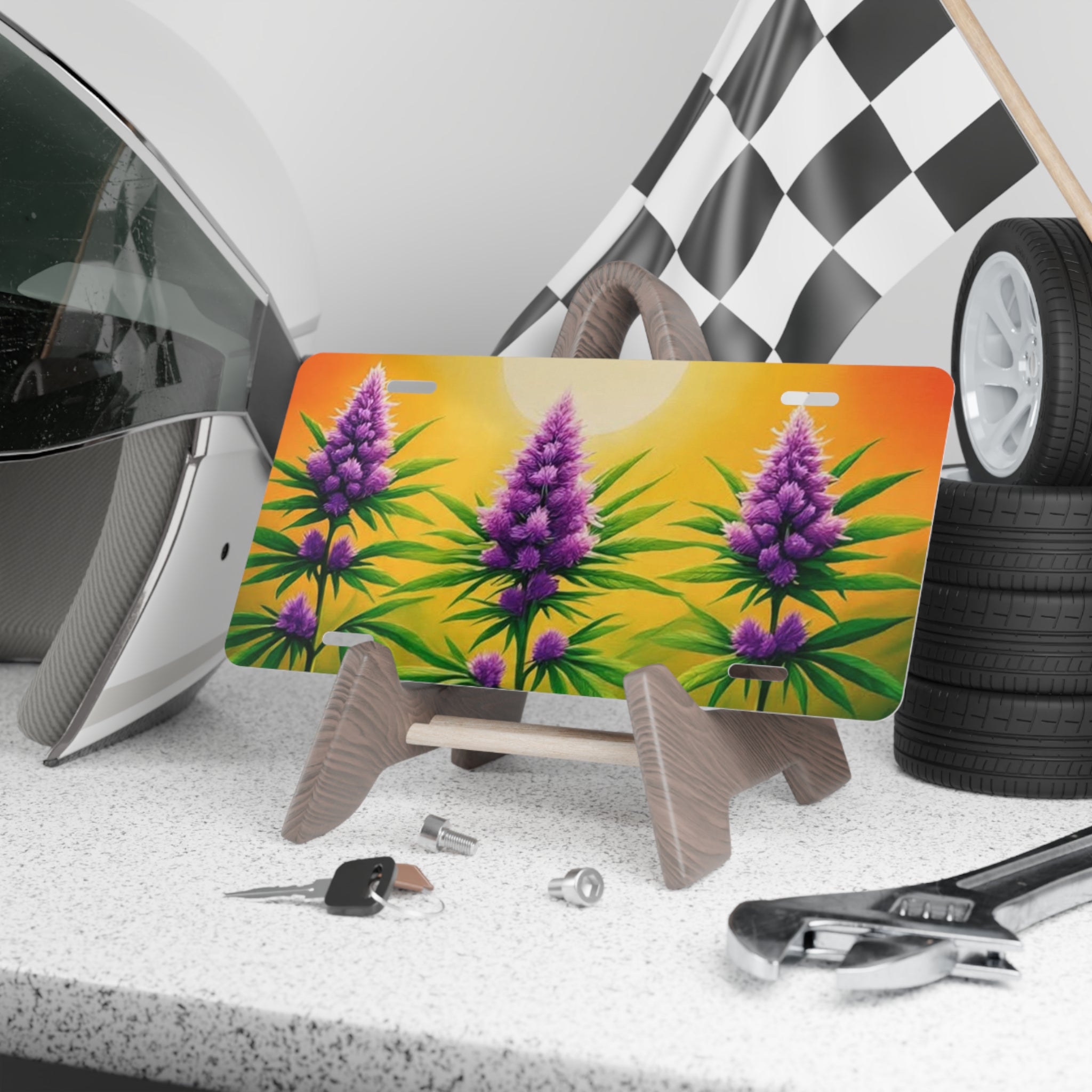 Vibrant Leafy Vanity Plate | Custom Car Accessories, Eco-Friendly Decor, Unique Gift, Nature-Inspired Design, Car Enthusiasts