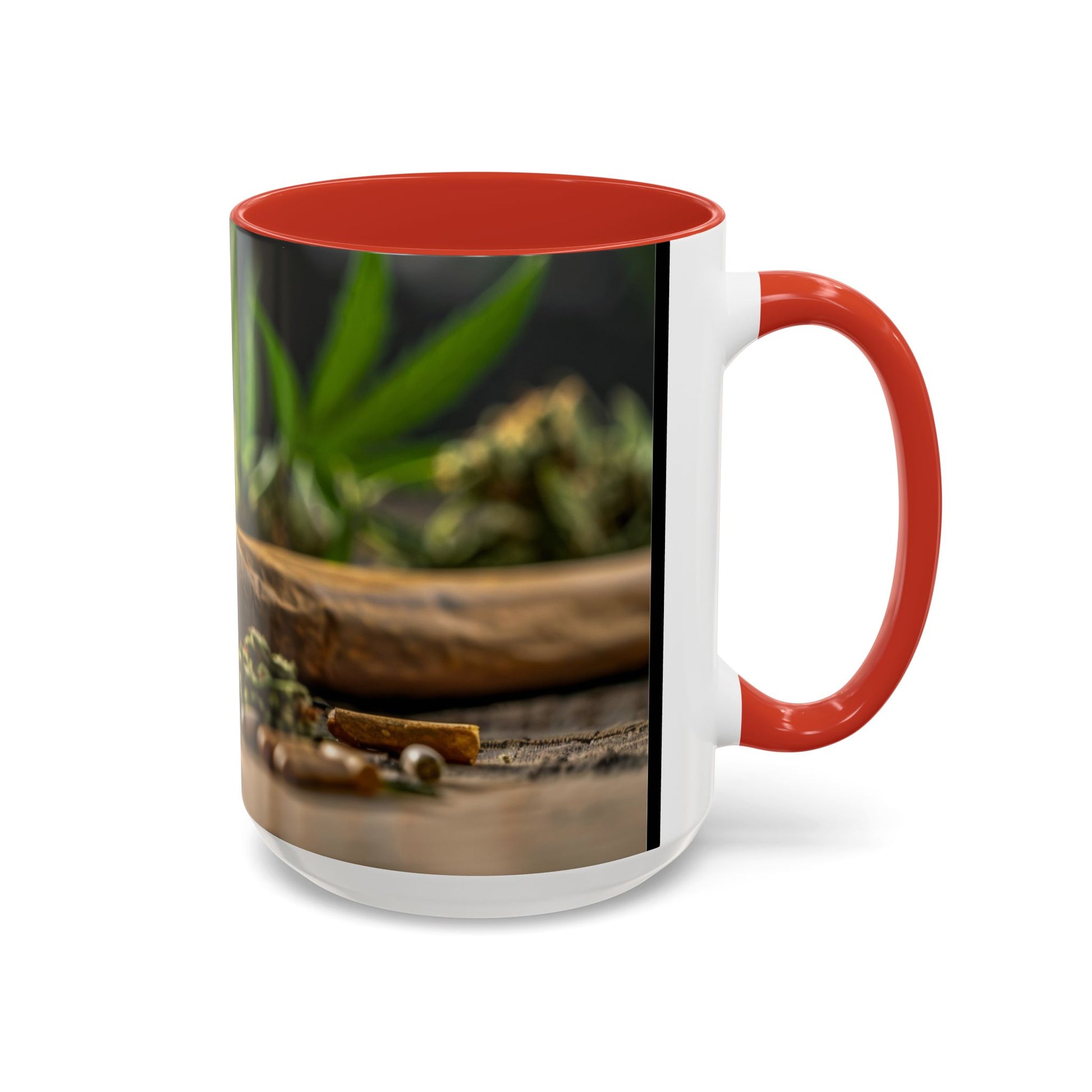 Aromatic Herb Accent Coffee Mug, Nature-Inspired Gift, Botanical Coffee Cup, Cozy Kitchen Decor, Perfect for Tea Lovers
