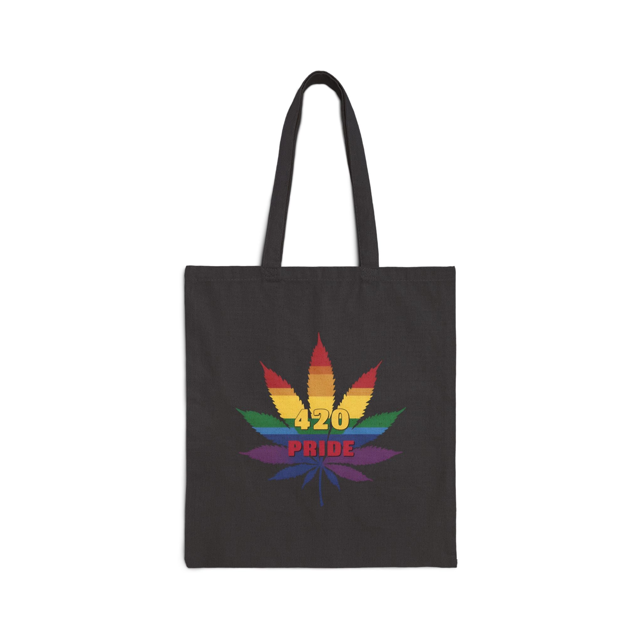 Pride 420 Cannabis Tote Bag, Eco-Friendly Market Bag, LGBTQ+ Accessory, Reusable Shopping Tote, Gift for Flower Enthusiasts