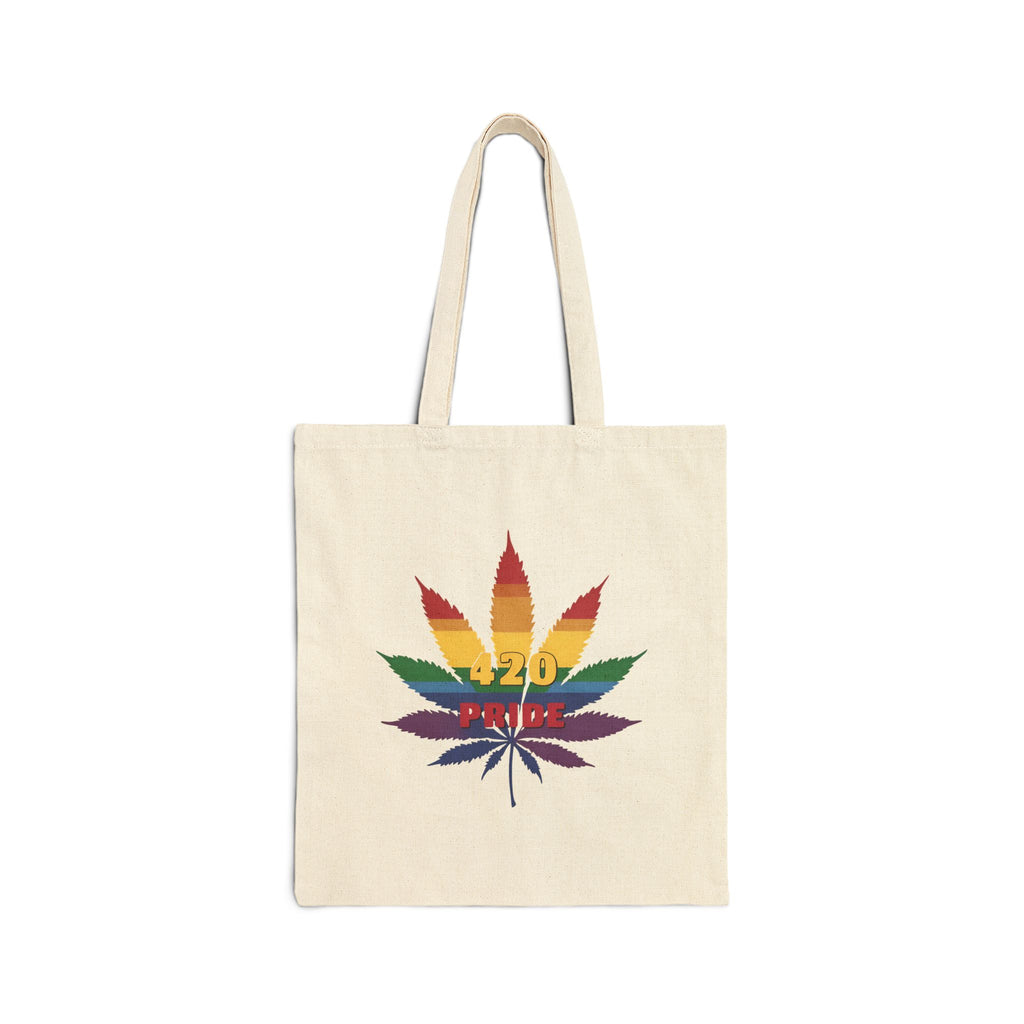 Pride 420 Cannabis Tote Bag, Eco-Friendly Market Bag, LGBTQ+ Accessory, Reusable Shopping Tote, Gift for Flower Enthusiasts