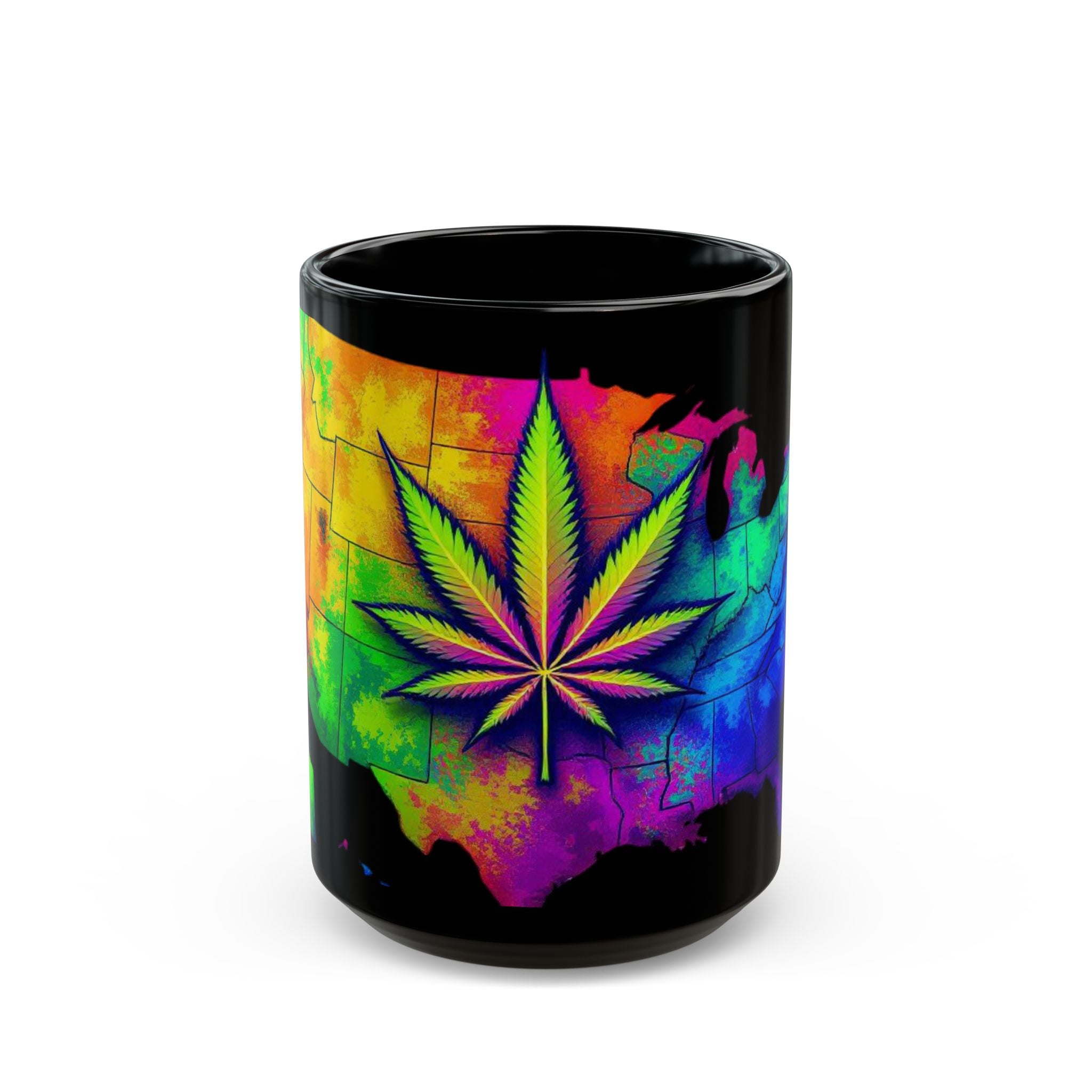 420 USA Black Ceramic Mug (15oz)