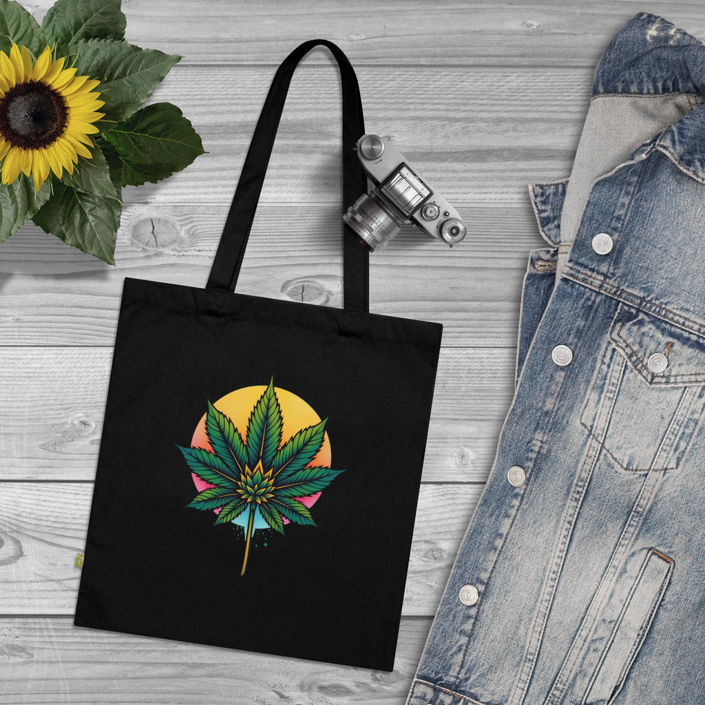 Eco-Friendly Cannabis Tote Bag, Reusable Shopping Bag, Plant Lover Gift, Festival Accessory, Sustainable Style, Green Living Bag