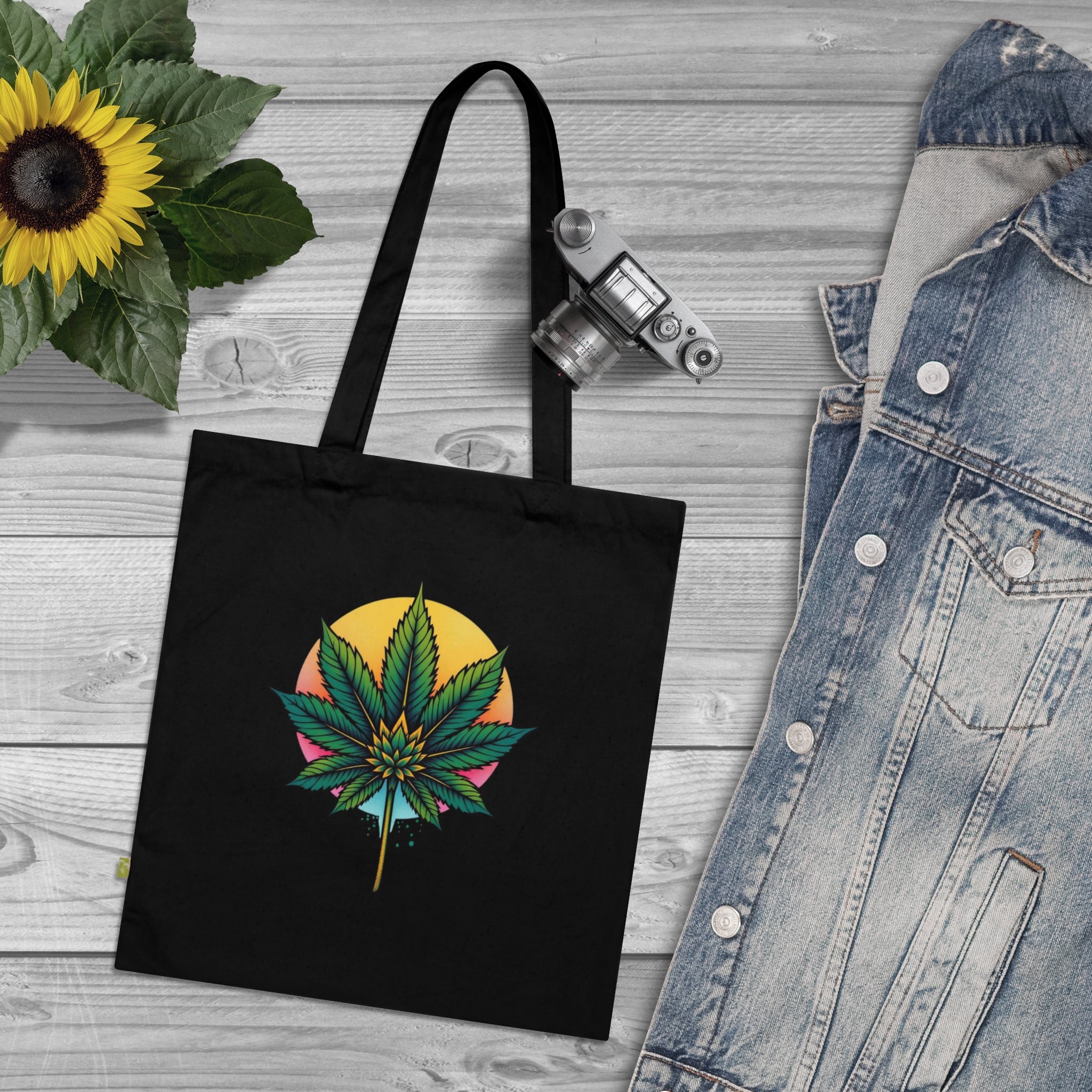 Eco-Friendly Cannabis Tote Bag, Reusable Shopping Bag, Plant Lover Gift, Festival Accessory, Sustainable Style, Green Living Bag