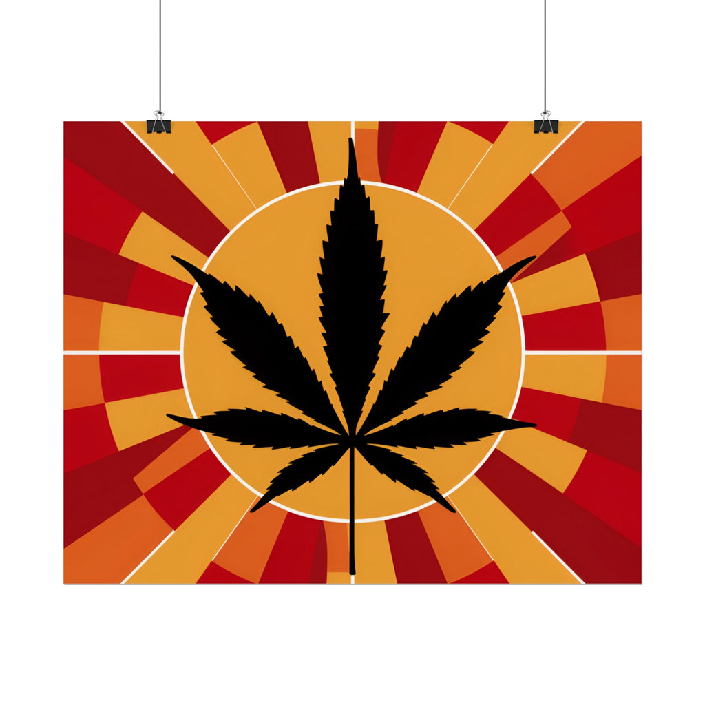 Vibrant Cannabis Art Print, Bold Wall Decor, Retro Aesthetic, Perfect for Home, Gift for Stoners!