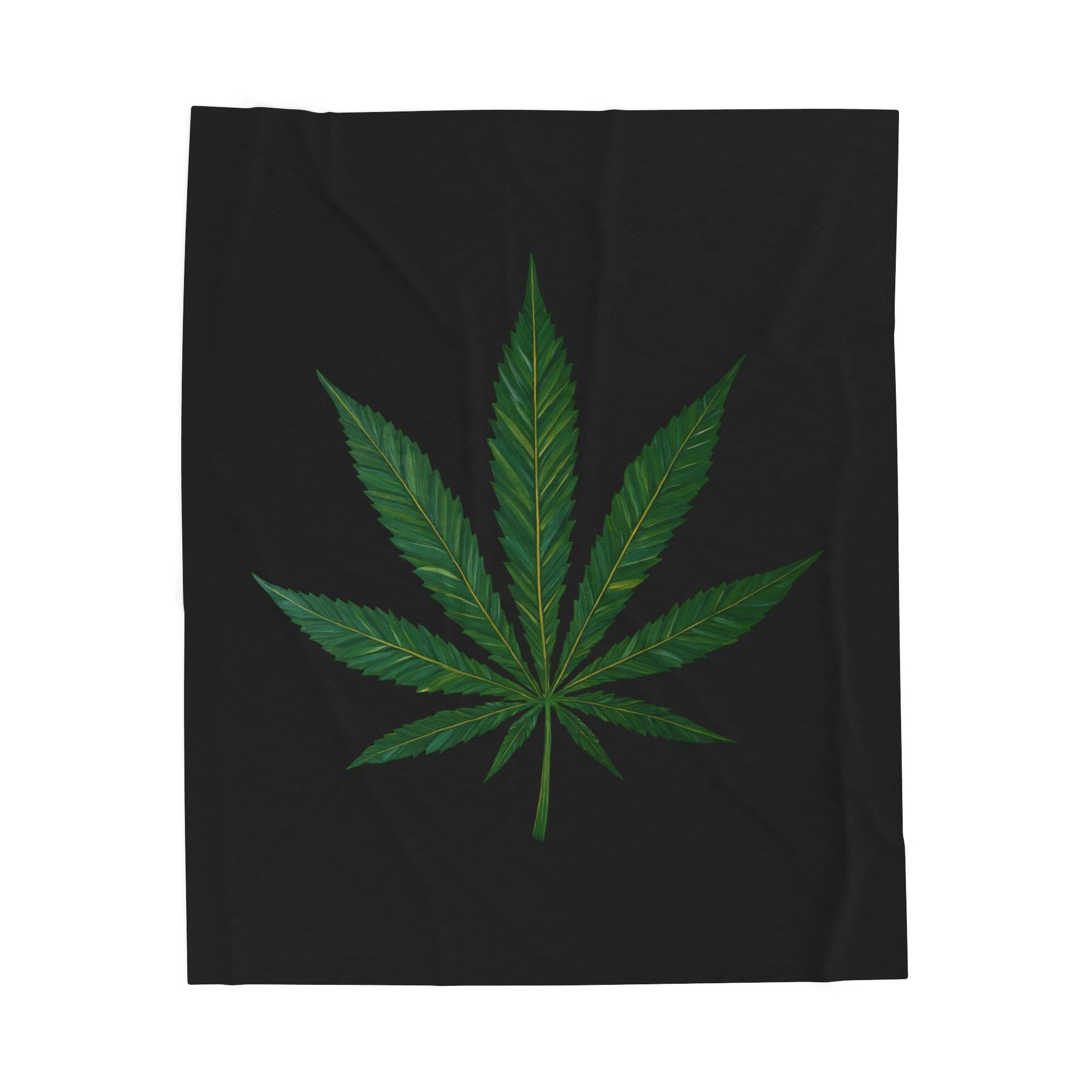 Cozy Velveteen Plush Blanket - Cannabis Leaf Design, Great for Home Decor, Gift for Her, Warm Throw, Chill Vibes