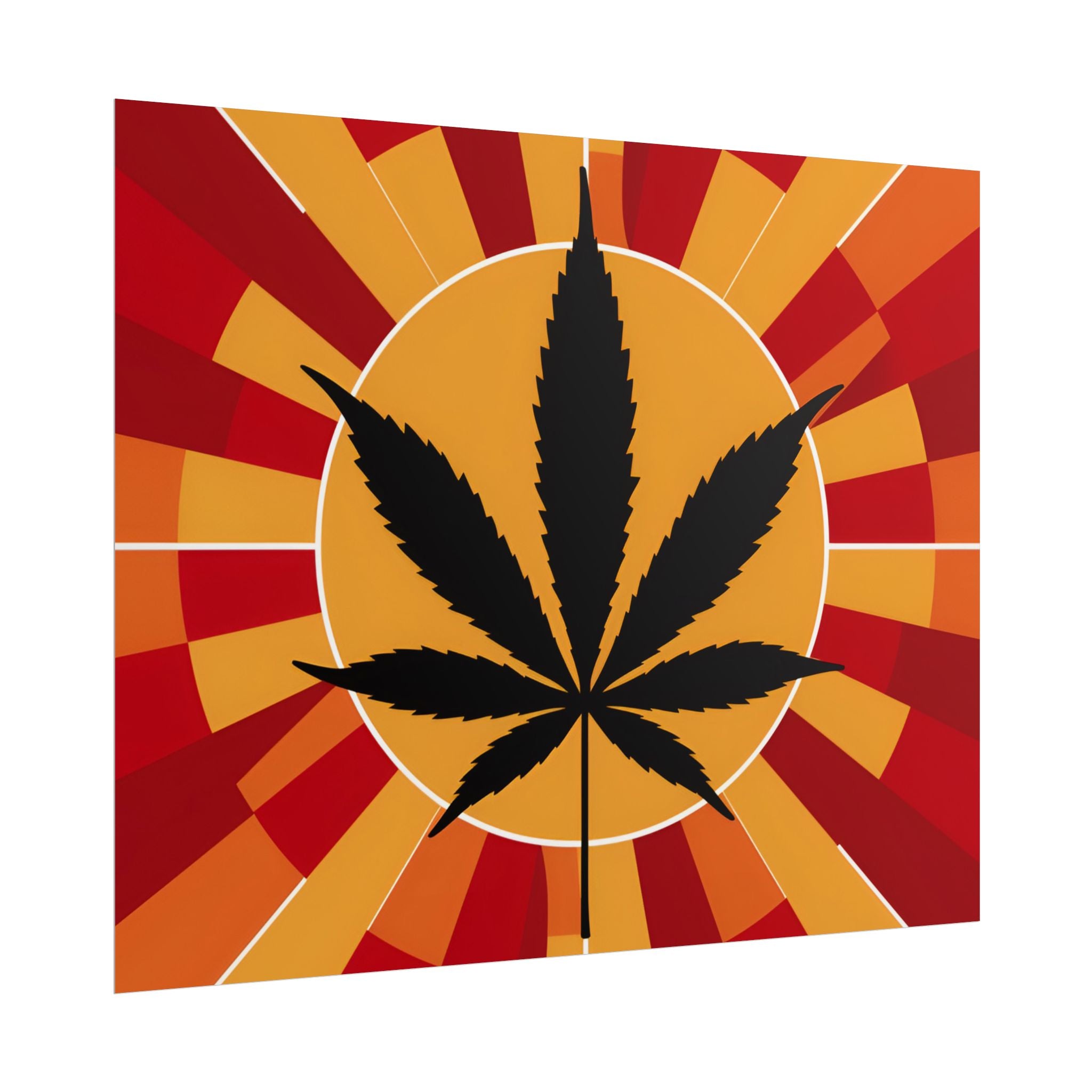 Vibrant Cannabis Art Print, Bold Wall Decor, Retro Aesthetic, Perfect for Home, Gift for Stoners!