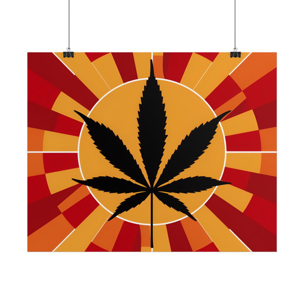 Vibrant Cannabis Art Print, Bold Wall Decor, Retro Aesthetic, Perfect for Home, Gift for Stoners!