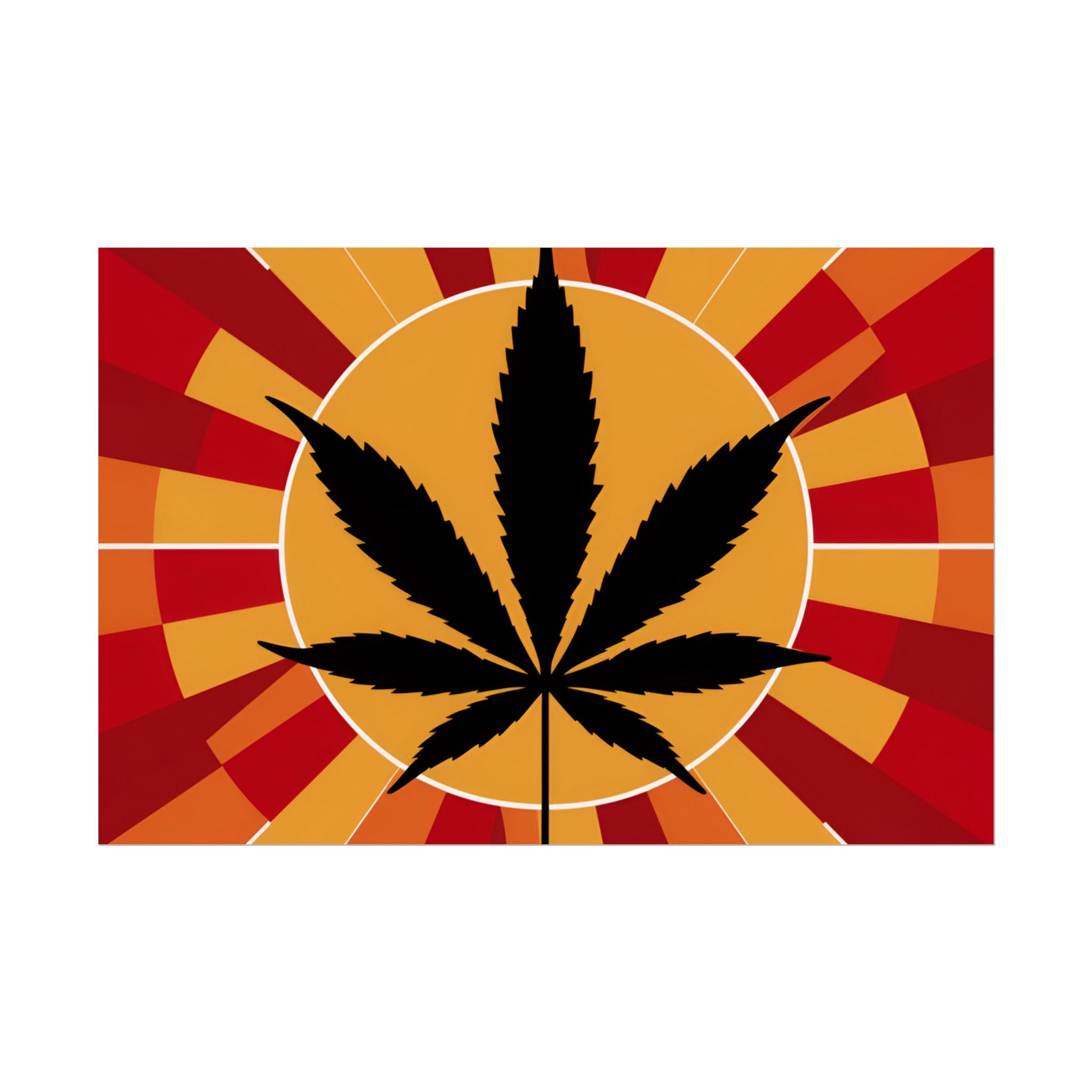 Vibrant Cannabis Art Print, Bold Wall Decor, Retro Aesthetic, Perfect for Home, Gift for Stoners!
