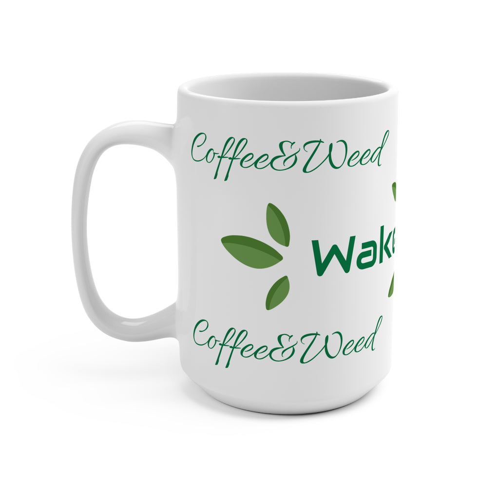 Wake & Bake Coffee Mug - 15oz, Weed Themed Gift, 420 Coffee Cup, Unique Mug for Cannabis Lovers, Perfect for Home & Kitchen