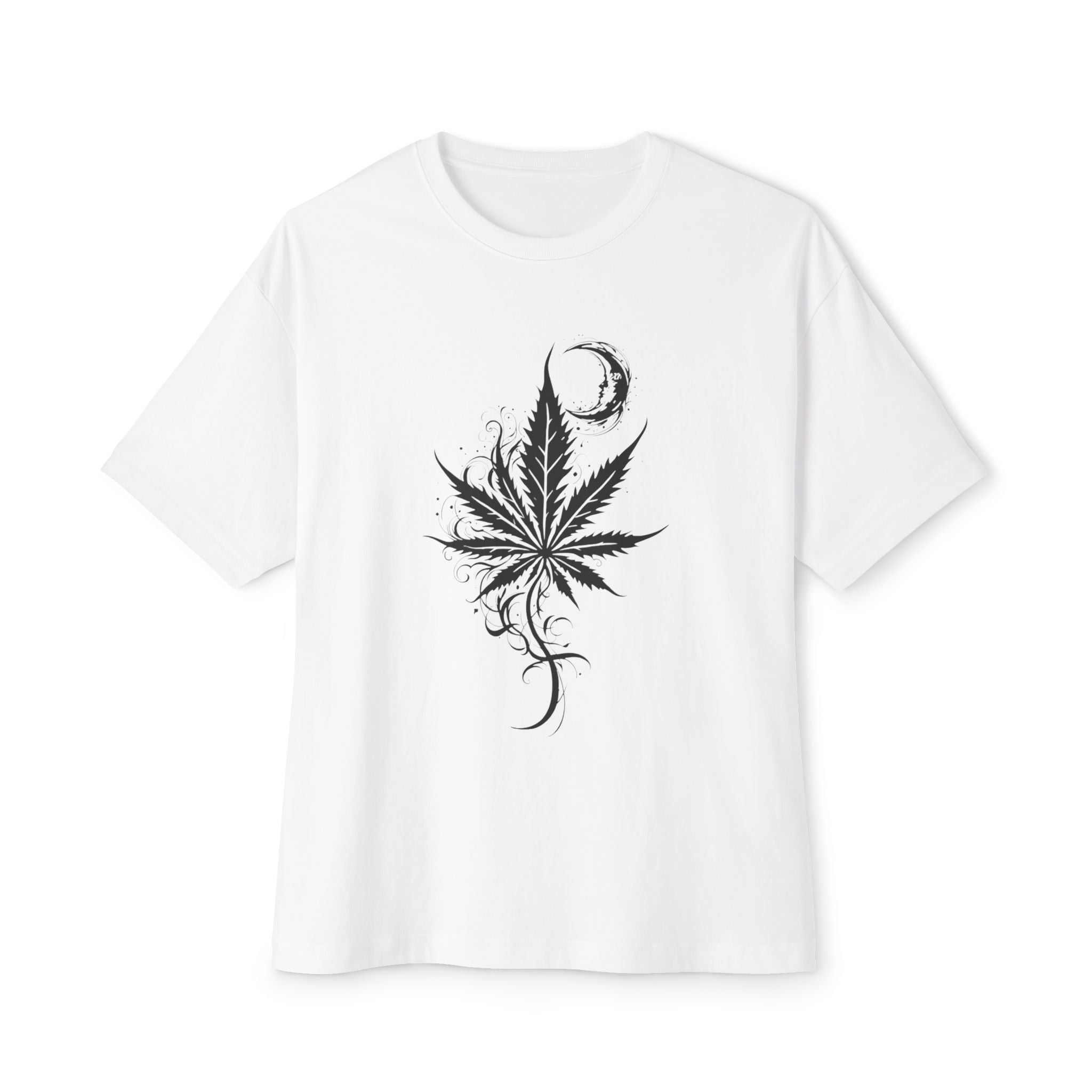 Chill Vibes Oversized Tee | Cannabis Leaf Graphic T-Shirt, Relaxed Fit, Unisex, Perfect for Festivals, Casual Wear, 420 Celebrations