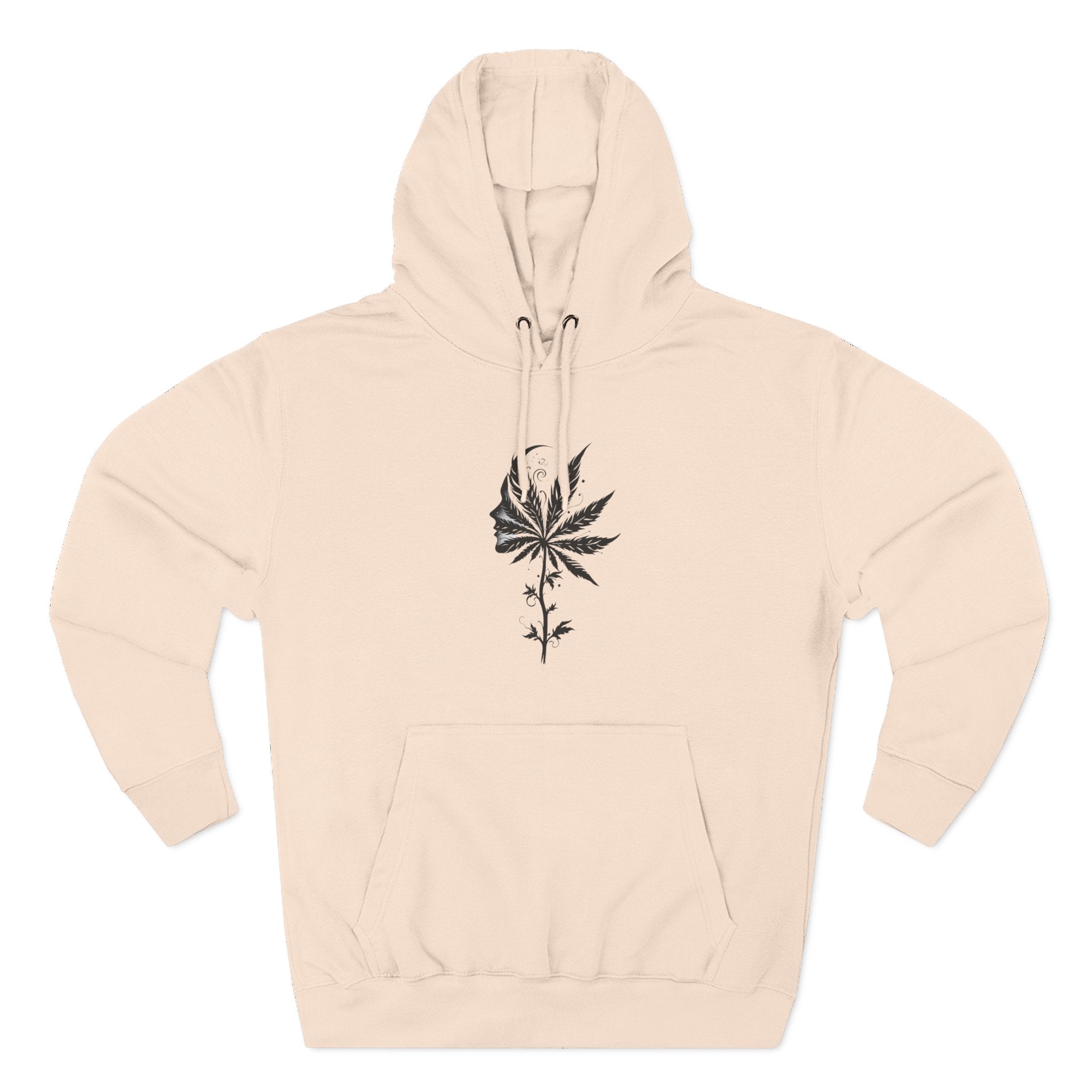 Chic Weed Leaf Fleece Hoodie, Cozy Urban Hoodie, Casual Sweatshirt, Perfect for Gatherings, Nature Lovers Gift, Fall Fashion