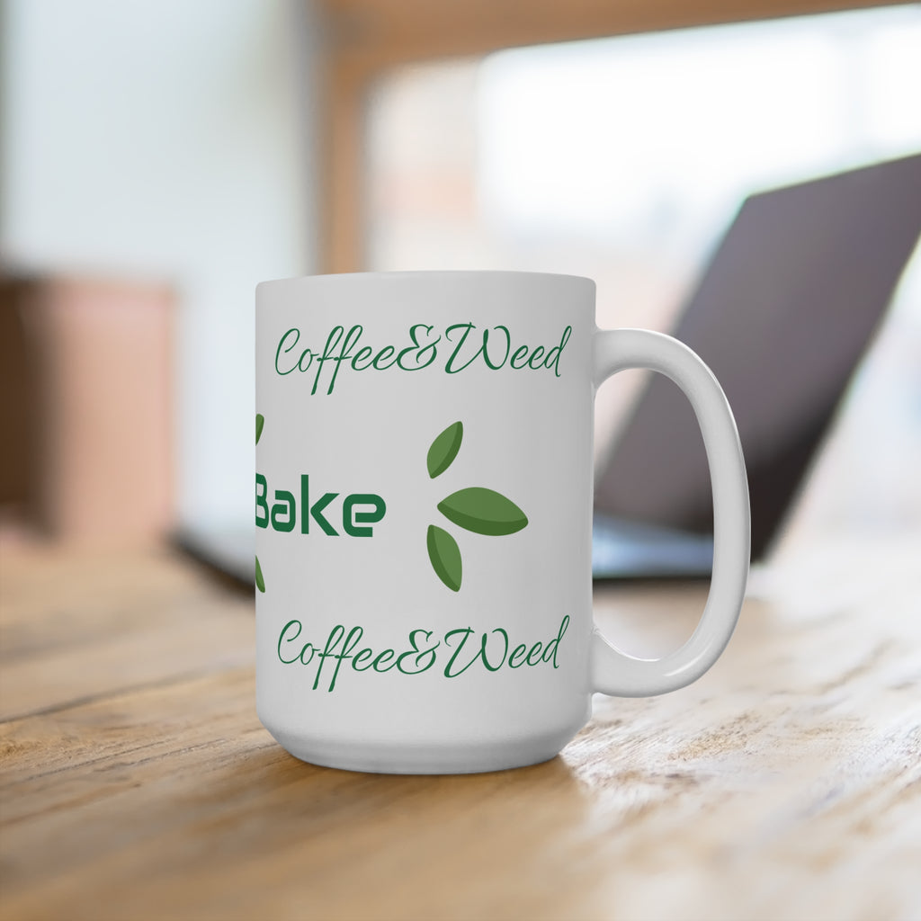 Wake & Bake Coffee Mug - 15oz, Weed Themed Gift, 420 Coffee Cup, Unique Mug for Cannabis Lovers, Perfect for Home & Kitchen