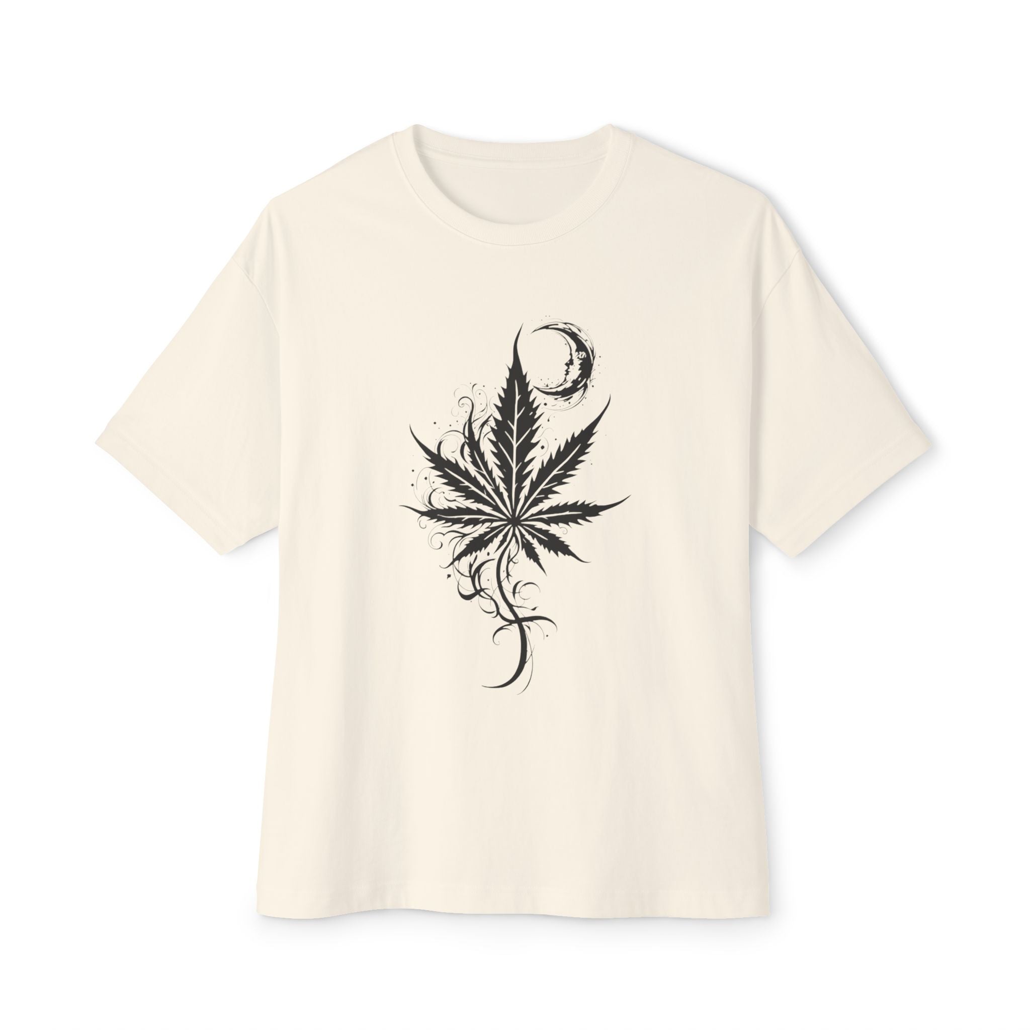 Chill Vibes Oversized Tee | Cannabis Leaf Graphic T-Shirt, Relaxed Fit, Unisex, Perfect for Festivals, Casual Wear, 420 Celebrations