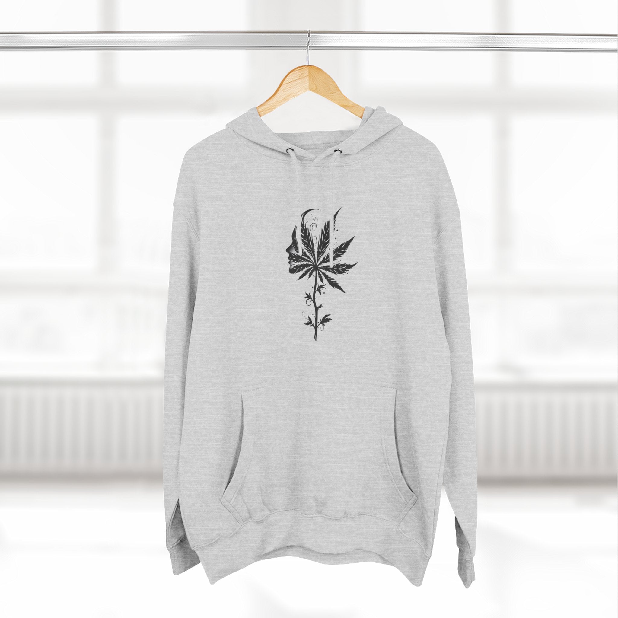 Chic Weed Leaf Fleece Hoodie, Cozy Urban Hoodie, Casual Sweatshirt, Perfect for Gatherings, Nature Lovers Gift, Fall Fashion