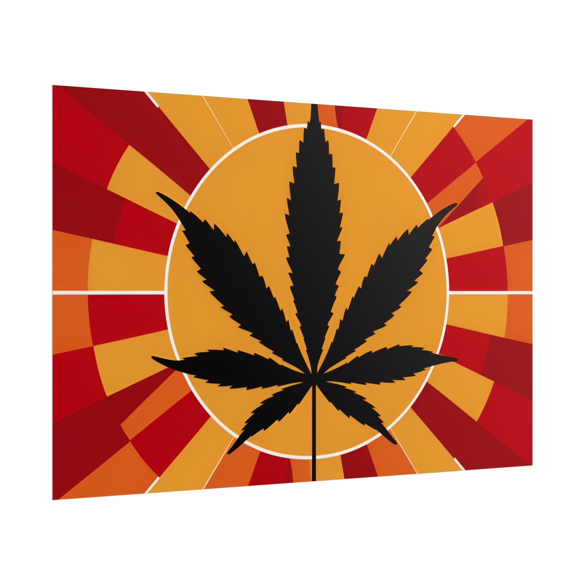 Vibrant Cannabis Art Print, Bold Wall Decor, Retro Aesthetic, Perfect for Home, Gift for Stoners!