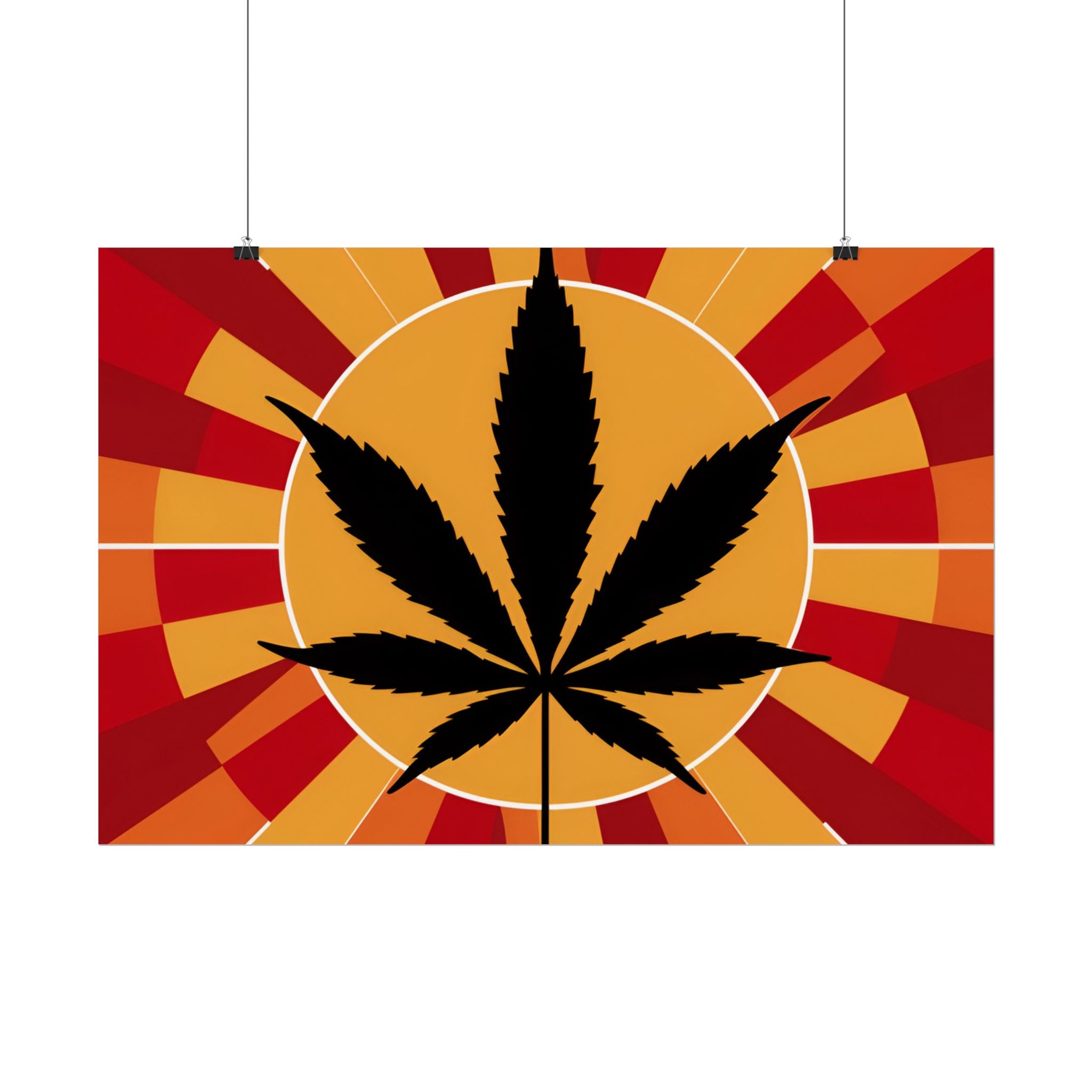 Vibrant Cannabis Art Print, Bold Wall Decor, Retro Aesthetic, Perfect for Home, Gift for Stoners!