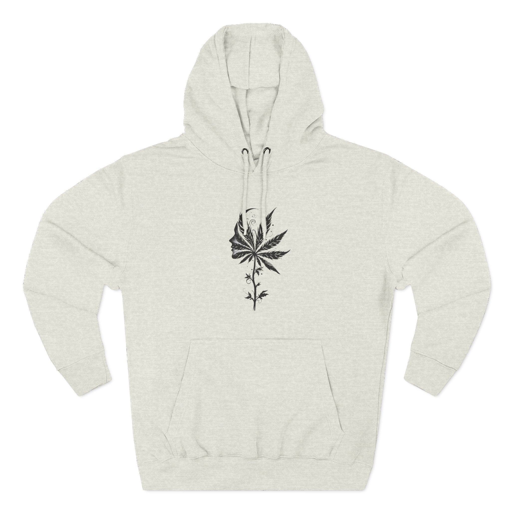 Chic Weed Leaf Fleece Hoodie, Cozy Urban Hoodie, Casual Sweatshirt, Perfect for Gatherings, Nature Lovers Gift, Fall Fashion