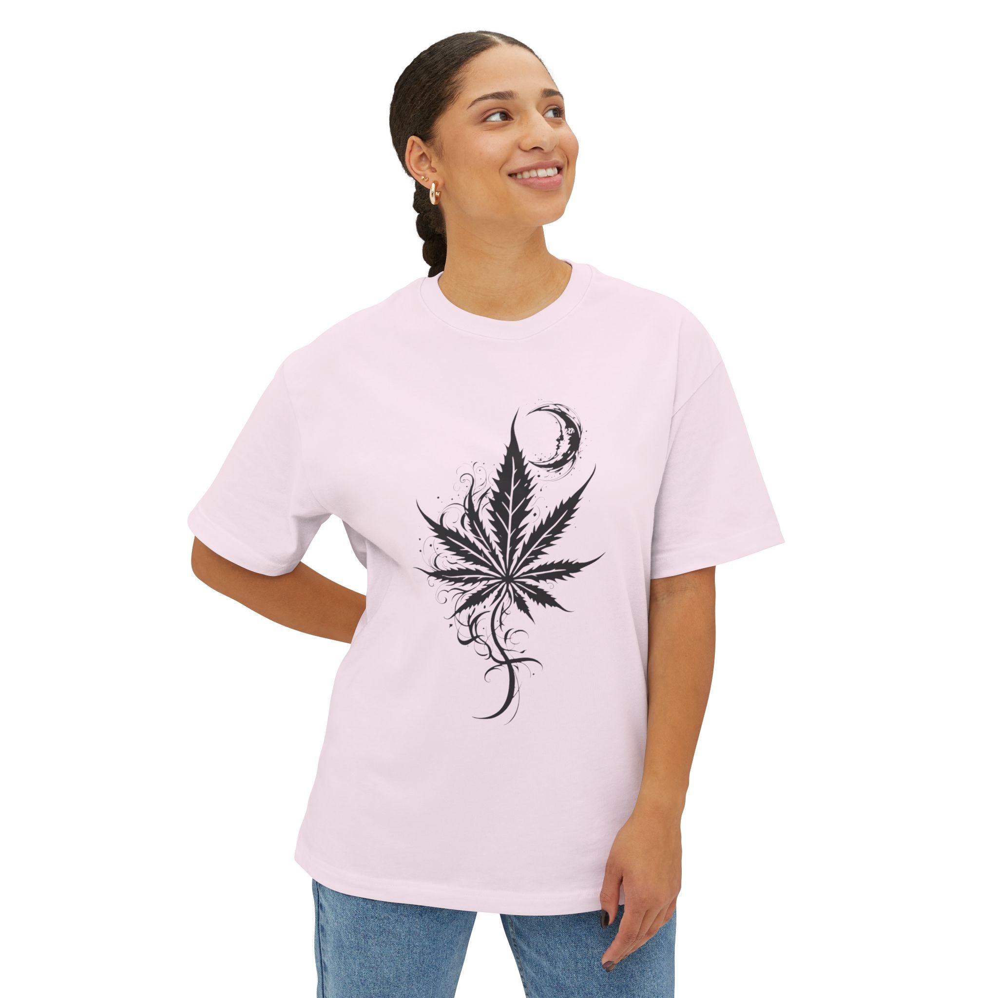 Chill Vibes Oversized Tee | Cannabis Leaf Graphic T-Shirt, Relaxed Fit, Unisex, Perfect for Festivals, Casual Wear, 420 Celebrations