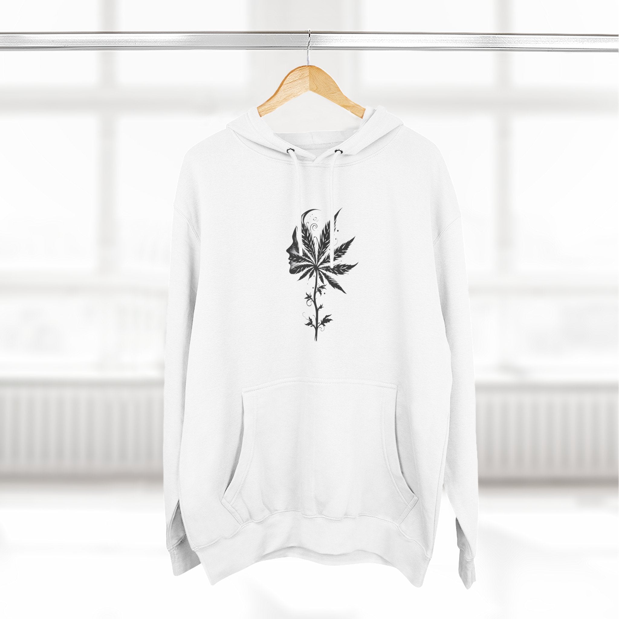 Chic Weed Leaf Fleece Hoodie, Cozy Urban Hoodie, Casual Sweatshirt, Perfect for Gatherings, Nature Lovers Gift, Fall Fashion