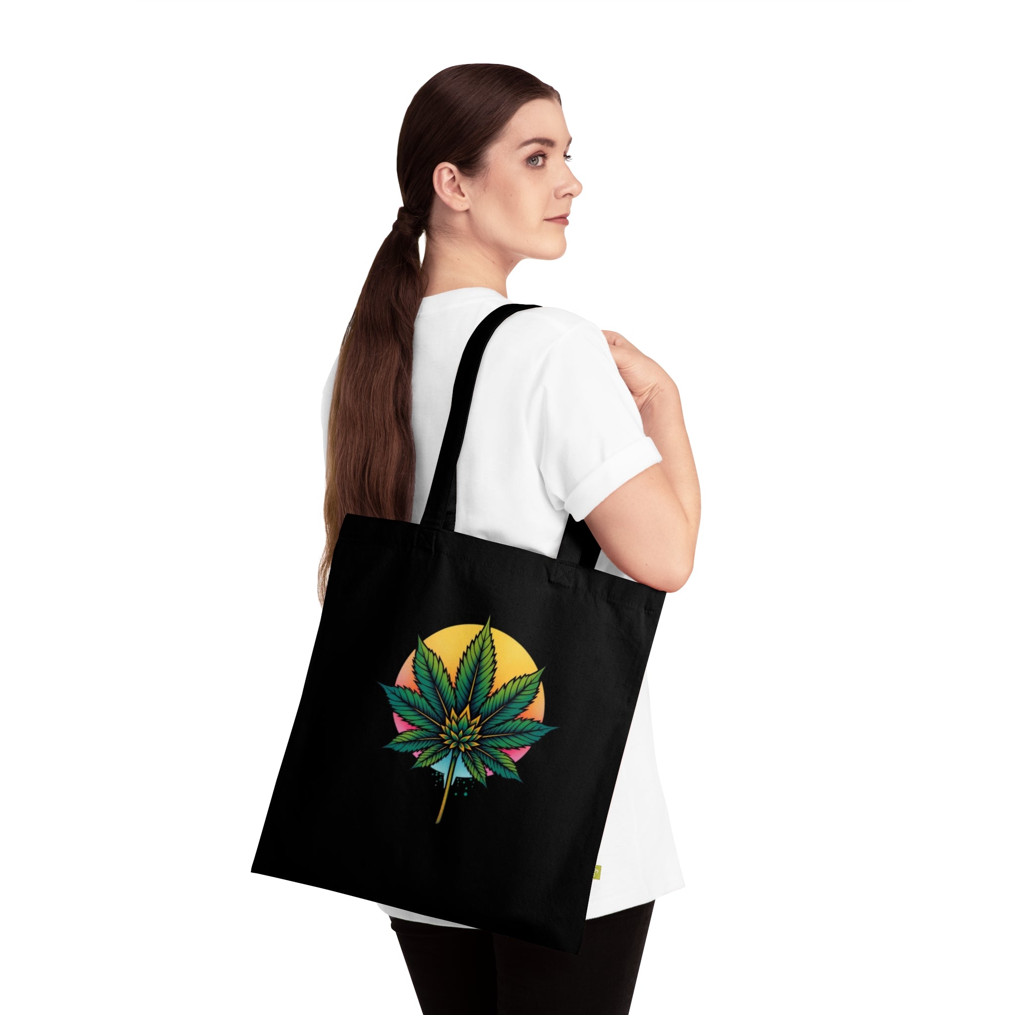 Eco-Friendly Cannabis Tote Bag, Reusable Shopping Bag, Plant Lover Gift, Festival Accessory, Sustainable Style, Green Living Bag