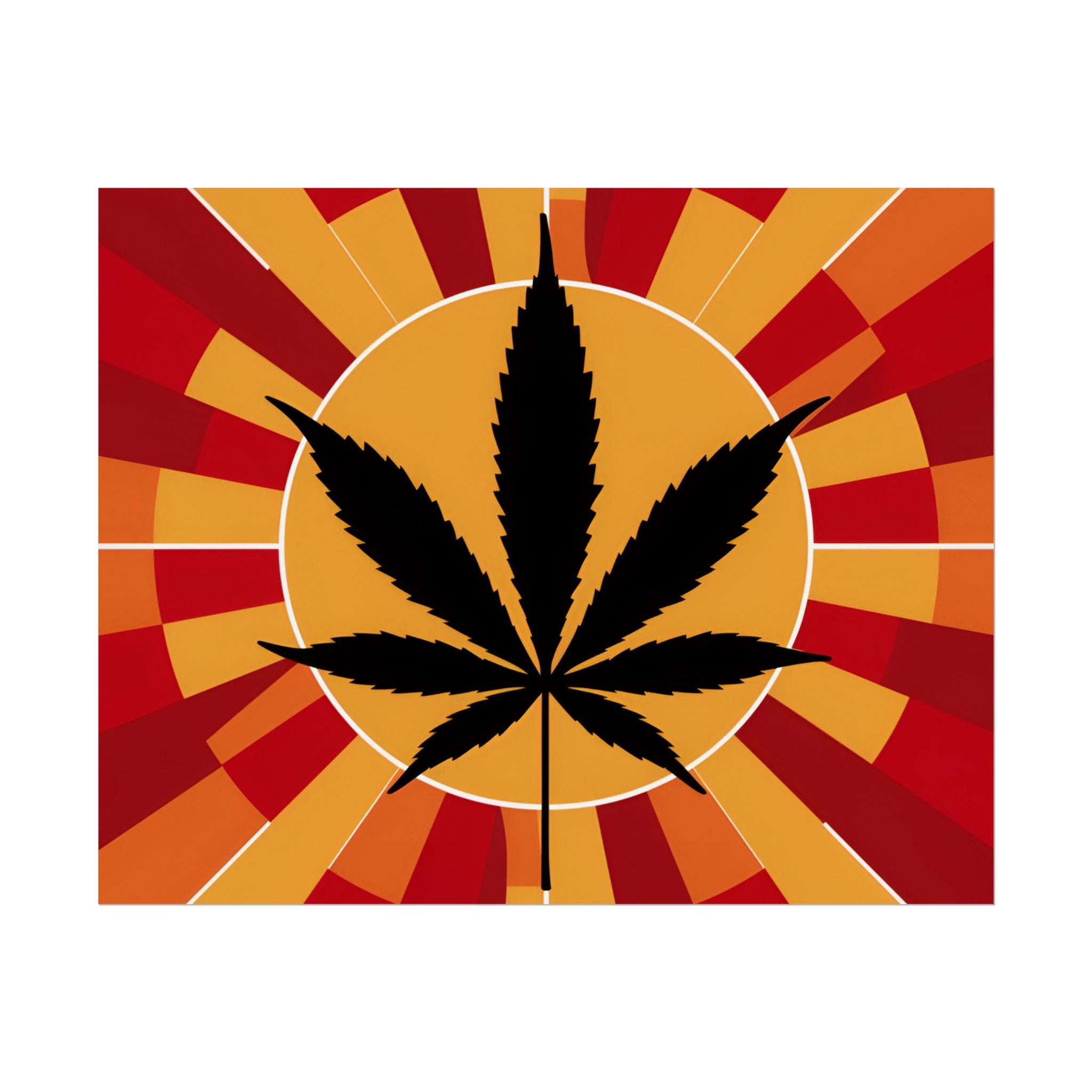 Vibrant Cannabis Art Print, Bold Wall Decor, Retro Aesthetic, Perfect for Home, Gift for Stoners!
