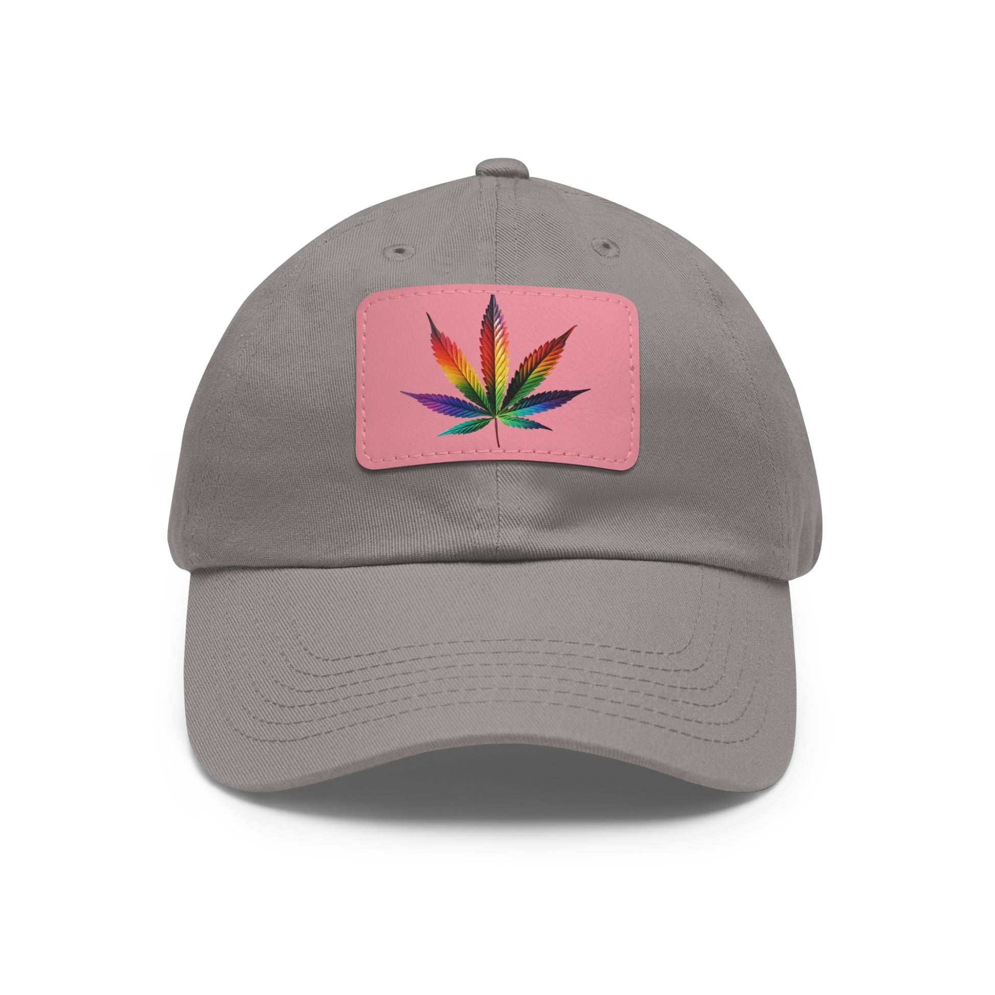 Colorful Leaf Dad Hat with Leather Patch, Trendy Cap for Dads, Casual Outdoor Hat, Birthday Gift for Him, Adjustable Summer Hat
