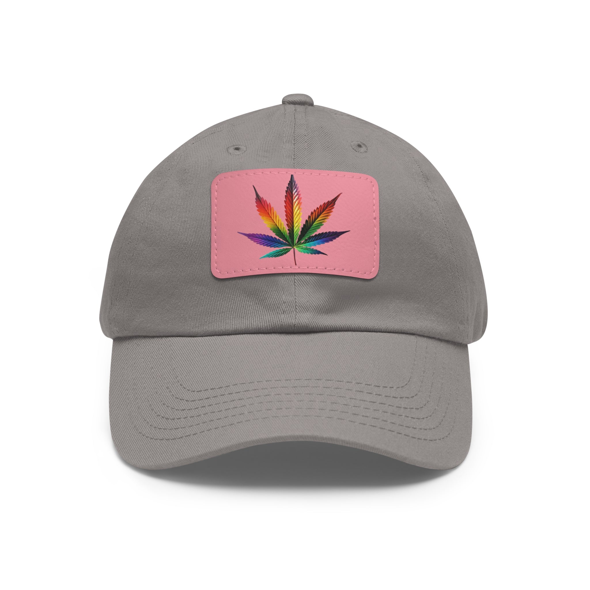 Colorful Leaf Dad Hat with Leather Patch, Trendy Cap for Dads, Casual Outdoor Hat, Birthday Gift for Him, Adjustable Summer Hat